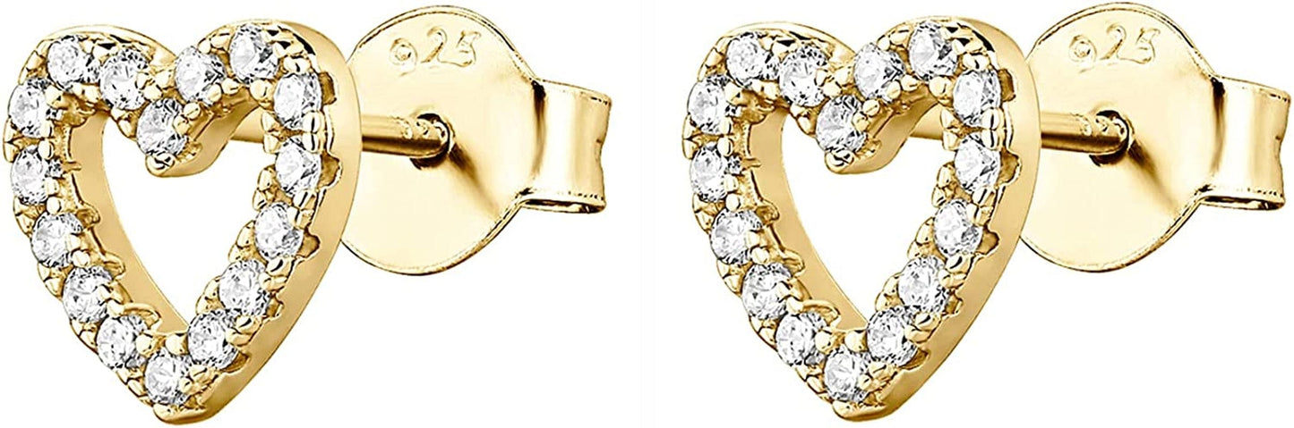 14K Gold Plated Sterling Silver Celestial Lightning Bolt, Moon and Star Earrings | Dainty Earrings for Women