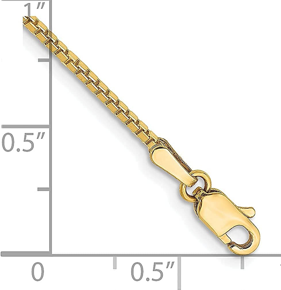 14K Yellow Gold 1.3Mm Link Box Chain Anklet Ankle Beach Bracelet Fine Jewelry for Women Gifts for Her Apparel & Accessories > Jewelry > Anklets IceCarats
