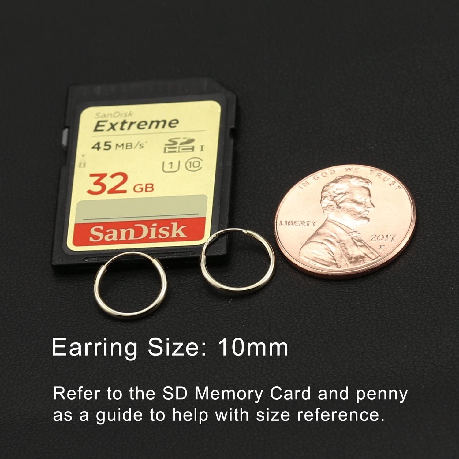 14K Yellow Gold Endless Hoop Earrings round Flexible Thin Small Little Continuous Real Pure Gold Hoops