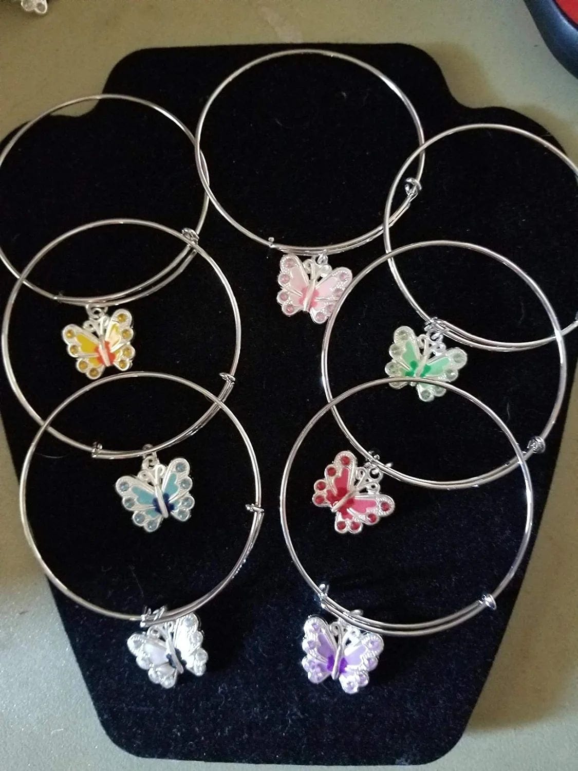 14PCS Enamel Butterfly Charm Pendants with Crystal for Jewelry Making or DIY Crafts