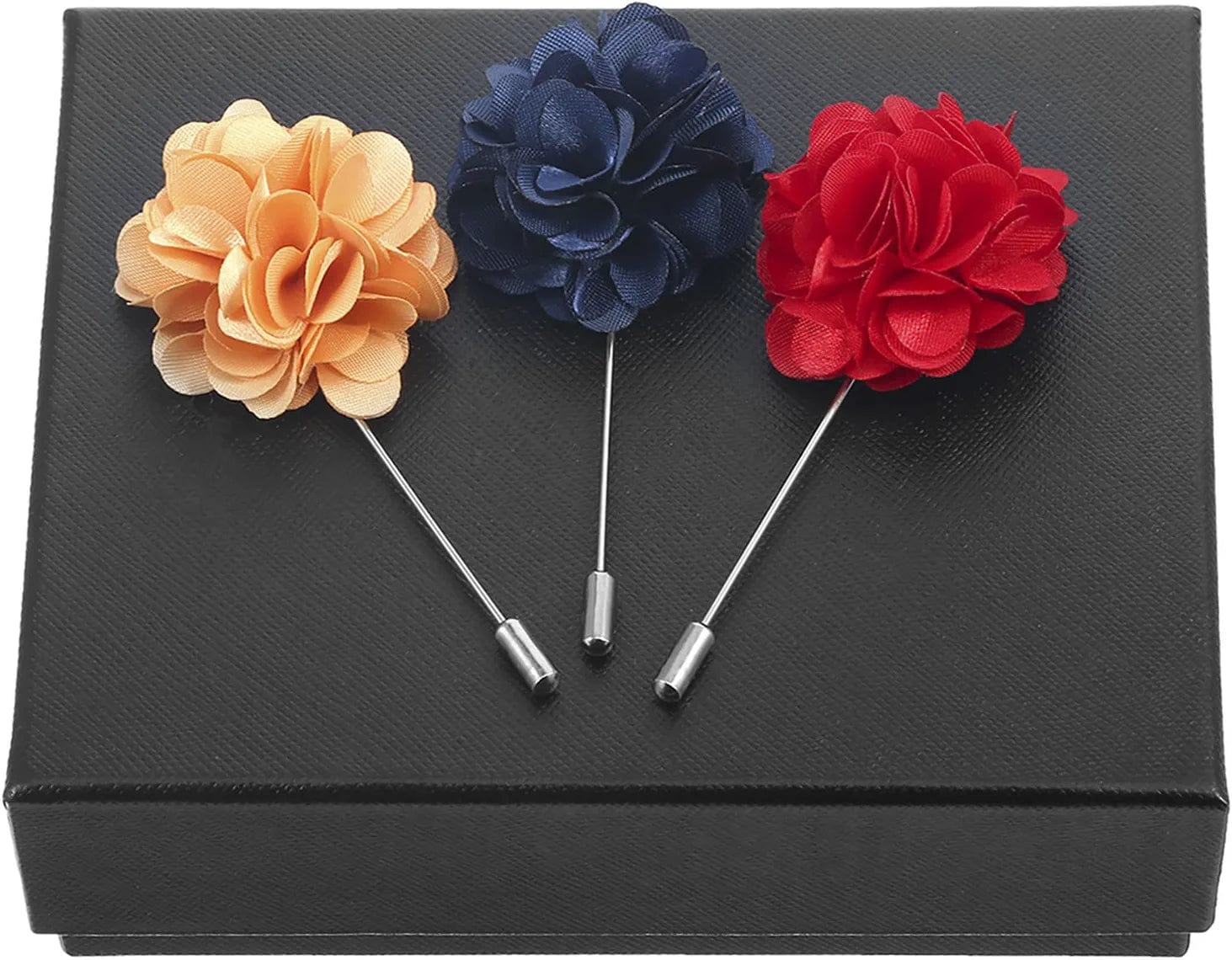 15 Pieces Men'S Lapel Pin Handmade Satin Flower Boutonniere Pin with Gift Box for Suit Wedding Groom (Multicolor A)