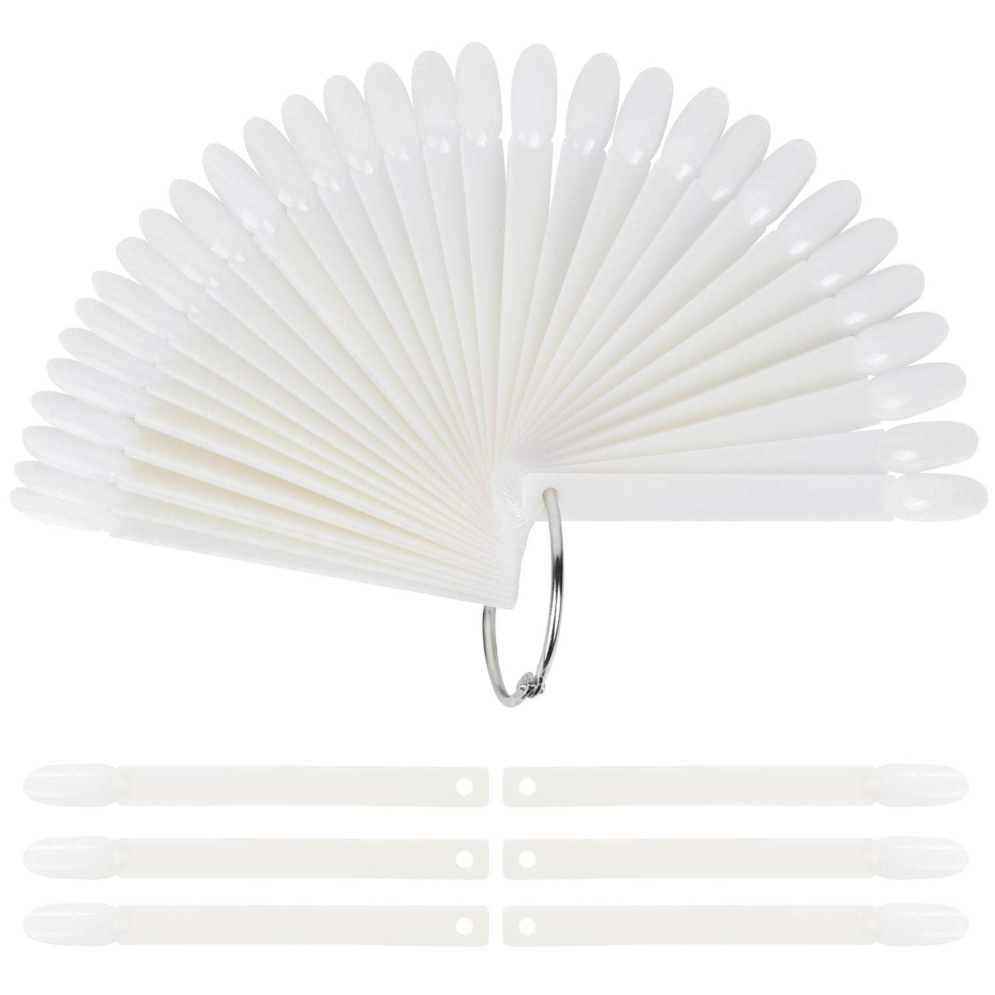 150 Pcs Transparent Nail Sample Sticks, Fan-Shaped PVC False Nail Art Tips Display Practice Sticks Tool with Metal Split Ring Holder Health & Beauty > Personal Care > Cosmetics > Cosmetic Tools > Nail Tools LoveBB Natural