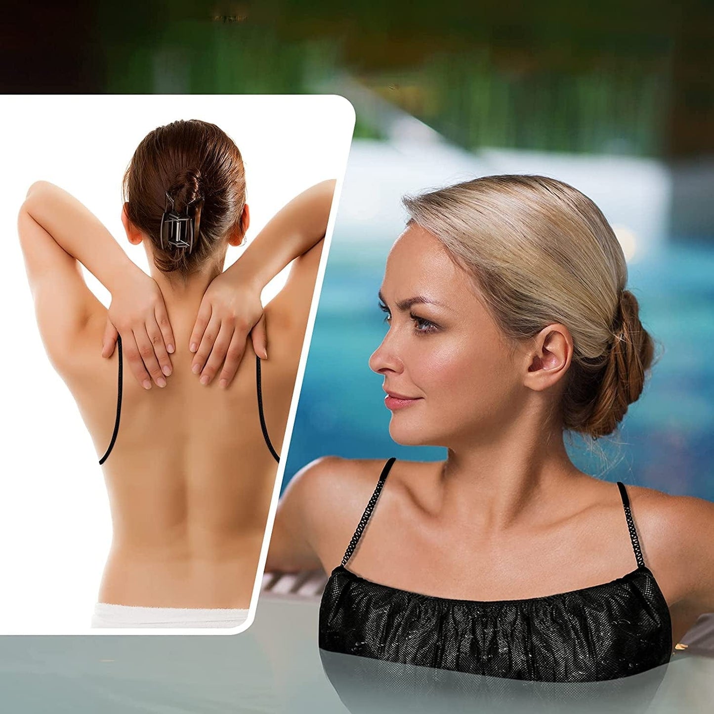 150 Pieces Disposable Bra and Underwear for Spa, Disposable Underwear for Women, Disposable Spa Underwear Brassieres and Disposable Thong Panties for Spray Tanning, Individually Pack (Black)