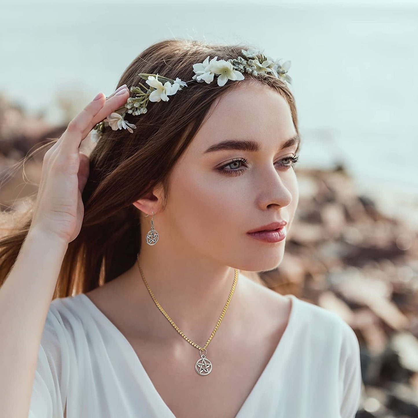 150 Pieces Pentacle Star Charms Pendant Pentacle Star Protection Lucky Pentagram Charms Jewelry Making Accessory for Necklace Bracelet Earring Keychain, Antique Silver Bronze