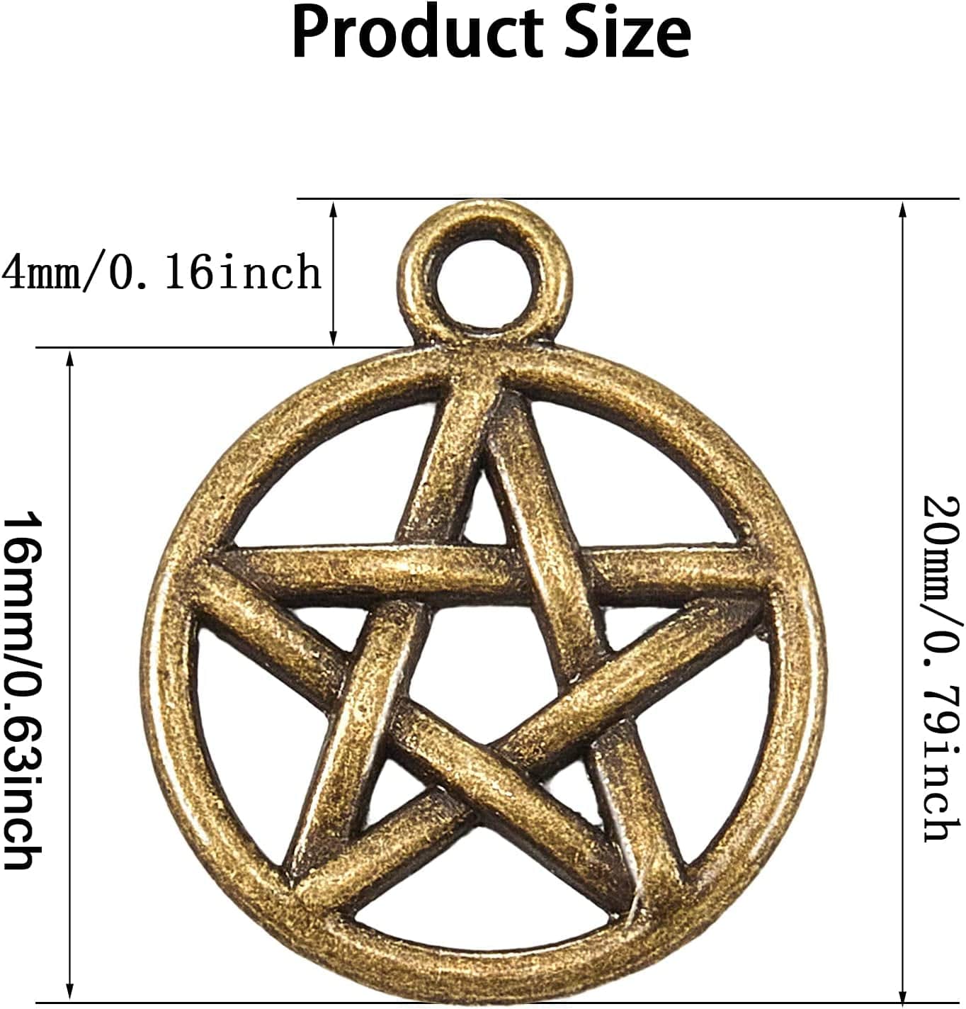 150 Pieces Pentacle Star Charms Pendant Pentacle Star Protection Lucky Pentagram Charms Jewelry Making Accessory for Necklace Bracelet Earring Keychain, Antique Silver Bronze