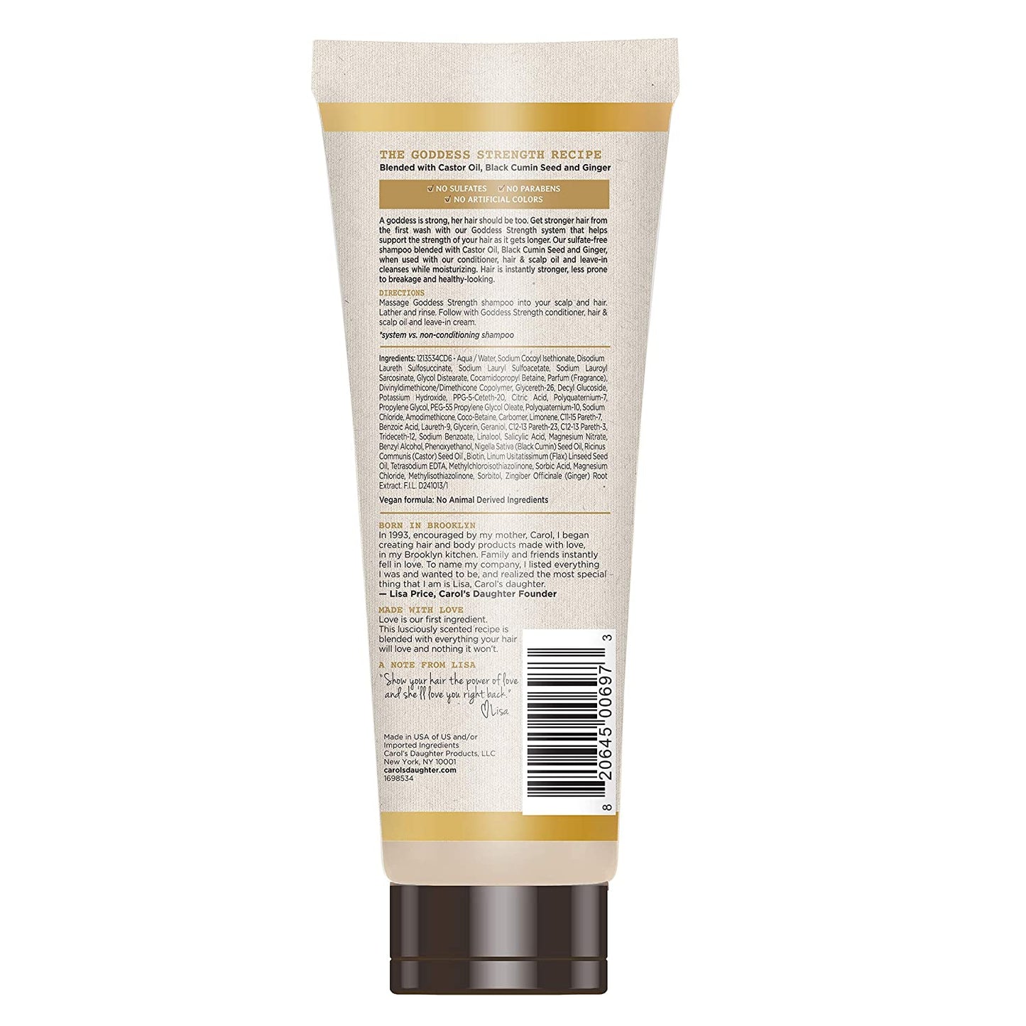 Carol’S Daughter Goddess Strength Sulfate Free Shampoo with Castor Oil for Curly, Wavy, Natural Hair, Anti-Breakage and Anti-Frizz Hair Product, Add Moisture to Dry, Damaged Hair, 11 Fl Oz Health & Beauty > Personal Care > Hair Care Carol's Daughter