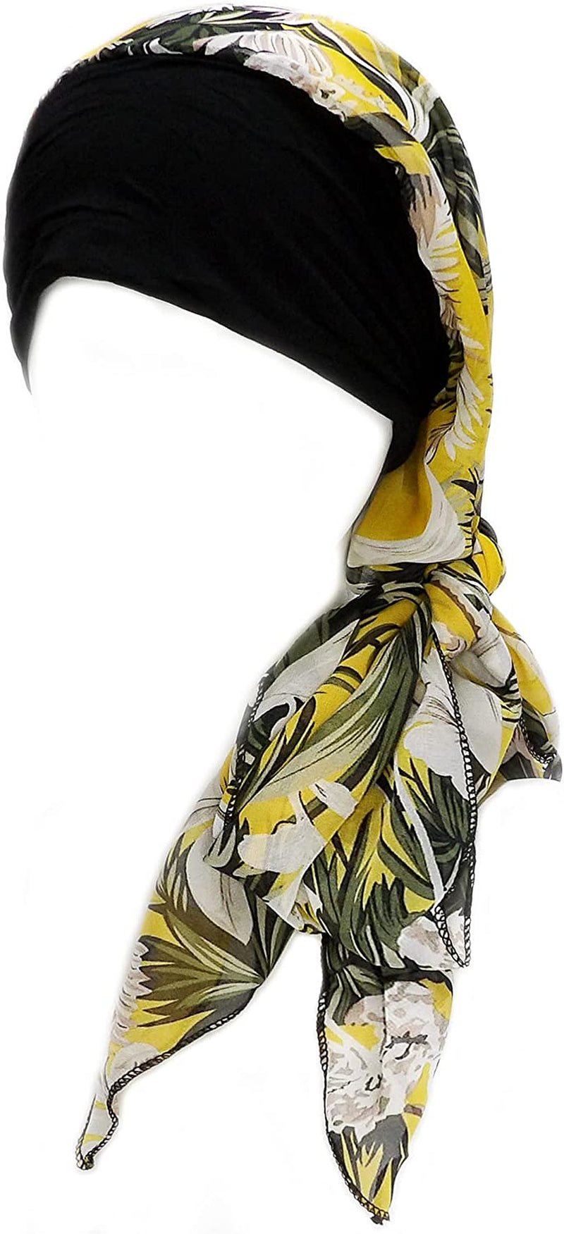 Headwear for Women Sleep Beanie Head Scarf for Bald Wraps Cancer Hats Turbans Apparel & Accessories > Clothing Accessories > Headwear Gragengs Yellow Flower
