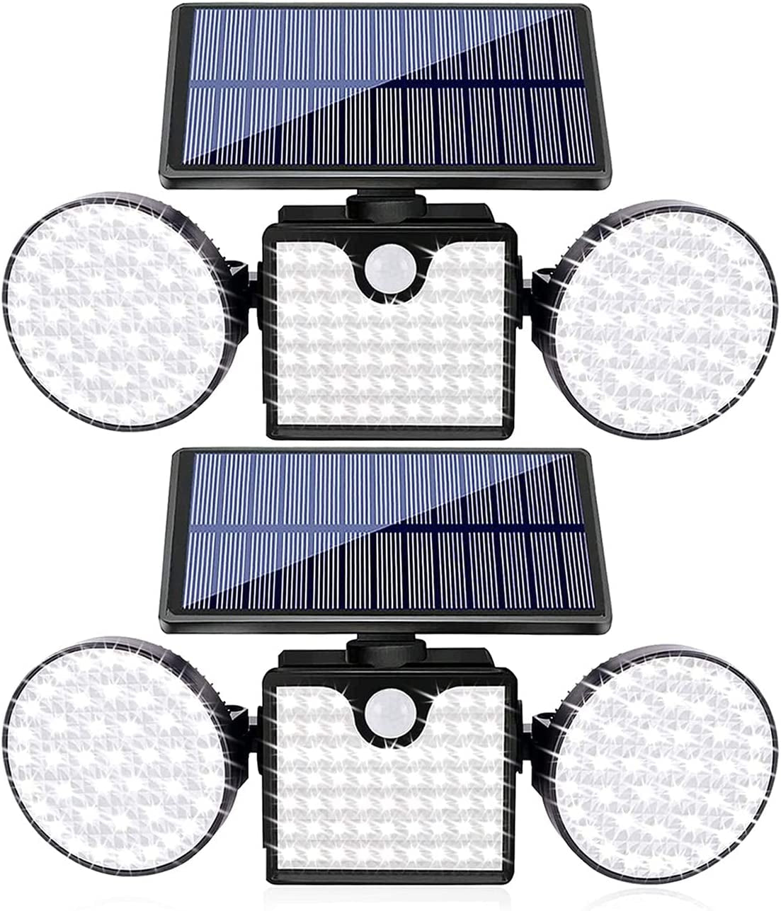 Fatpoom Solar Lights Outdoor 260 LED Solar Powered Wall Lights with Motion Sensor Dual Head Spotlights IP65 Waterproof 360° Adjustable Solar Motion Lights Outdoor for Front Door Yard Garden (1 Pack) Apparel & Accessories > Jewelry > Body Jewelry Fatpoom 2 Pack