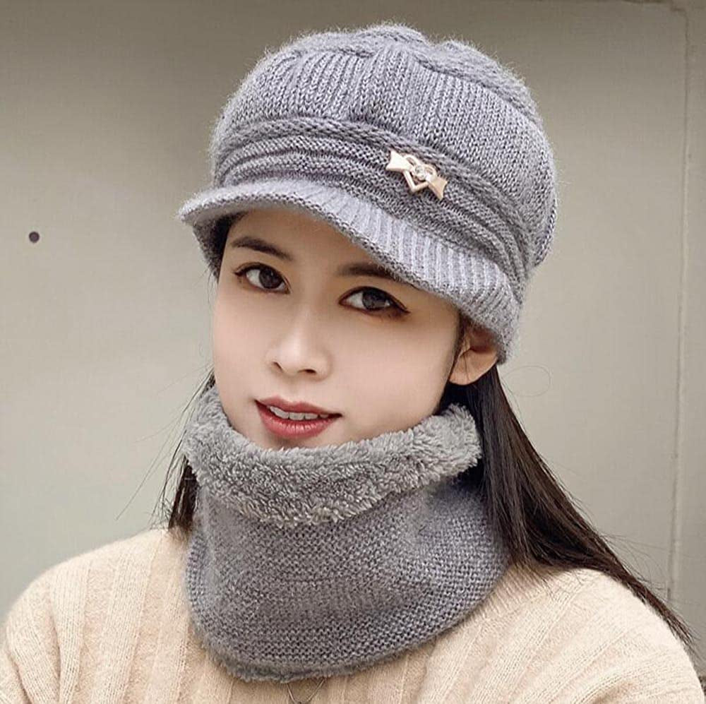 DANMY Women'S Winter Hat, Fleece Lined Womens Beanie Hat, Middle-Aged and Old Warm Earmuff Hat for Women Apparel & Accessories > Clothing Accessories > Hats DANMY