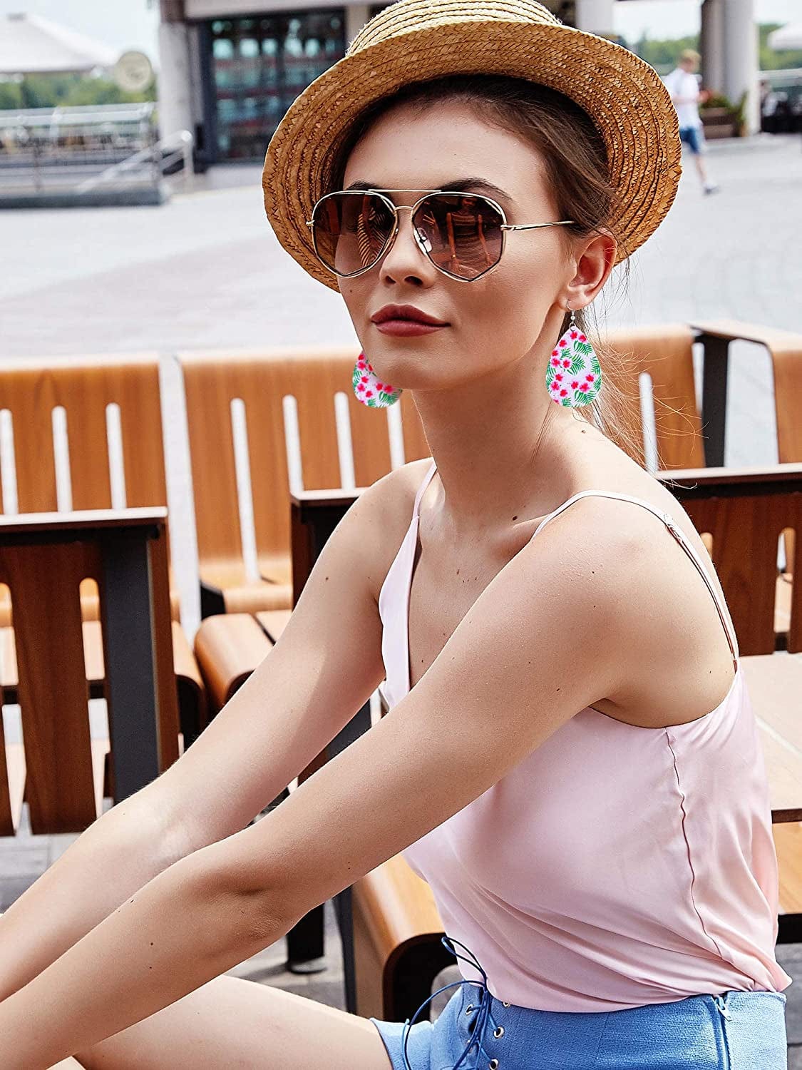 16 Pairs Hawaii Faux Leather Teardrop Earrings Summer Tropical Boho Lightweight Leaf Drop Earrings for Women Apparel & Accessories > Jewelry > Earrings Hicarer