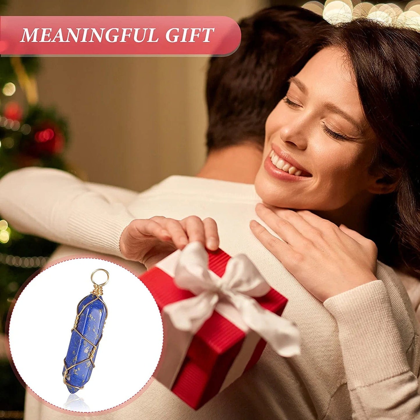 16 Pieces Healing Crystal Pendant Hexagonal Natural Crystal Pendant Pointed Quartz Gemstone Pendant Wire Wrapped Charms for Necklace Jewelry Making DIY Craft