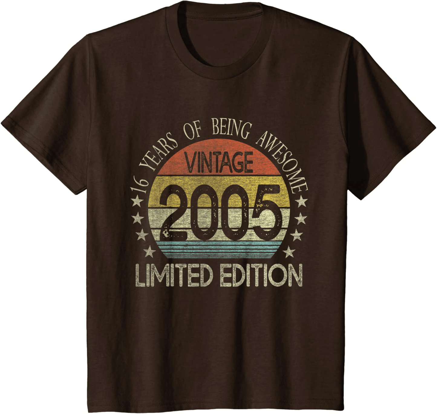 16 Year Old Gifts Vintage 2005 Limited Edition 16th Birthday T-Shirt Arts & Entertainment > Party & Celebration > Gift Giving BORN Brown Youth Kids 4