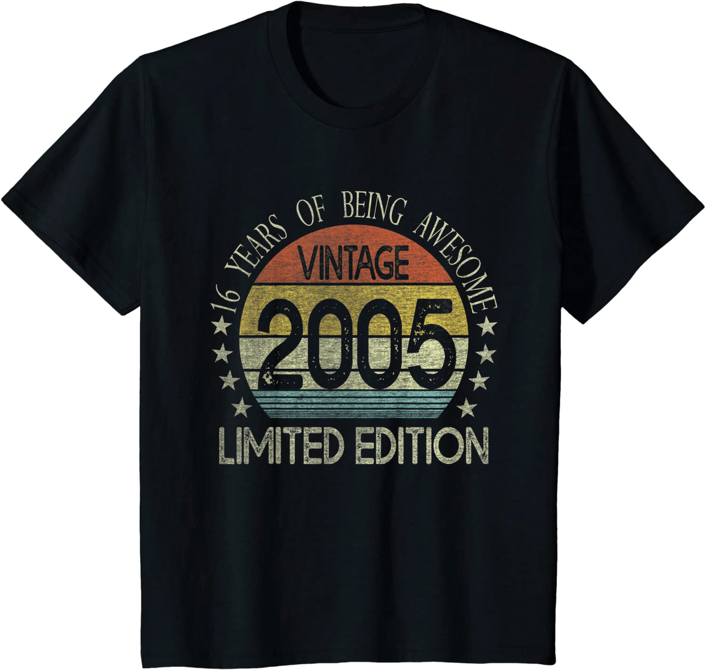 16 Year Old Gifts Vintage 2005 Limited Edition 16th Birthday T-Shirt Arts & Entertainment > Party & Celebration > Gift Giving BORN Black Youth Kids 2