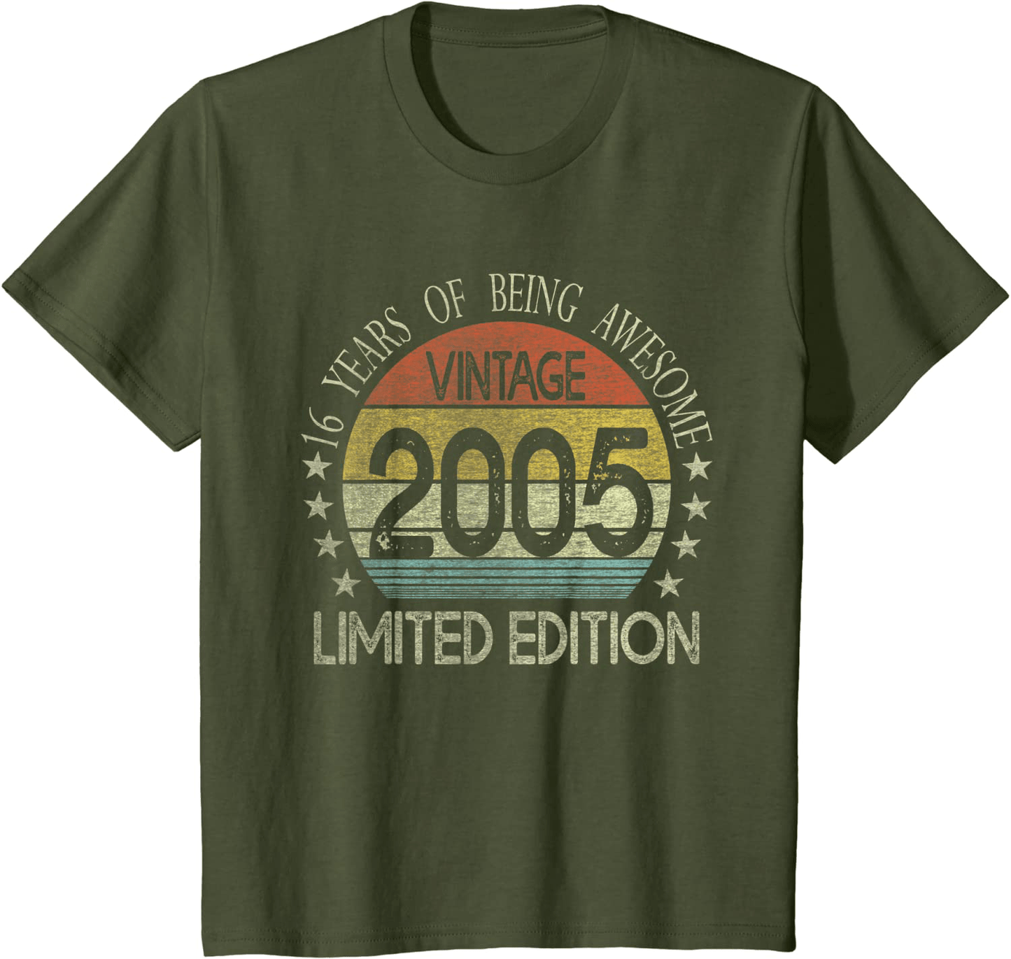 16 Year Old Gifts Vintage 2005 Limited Edition 16th Birthday T-Shirt Arts & Entertainment > Party & Celebration > Gift Giving BORN Olive Youth Kids 10