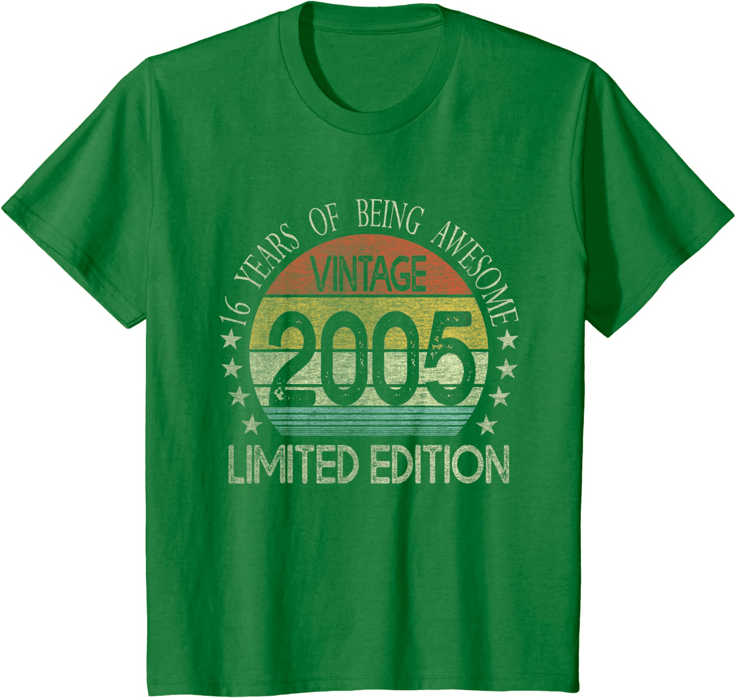 16 Year Old Gifts Vintage 2005 Limited Edition 16th Birthday T-Shirt Arts & Entertainment > Party & Celebration > Gift Giving BORN Kelly Green Youth Kids 6