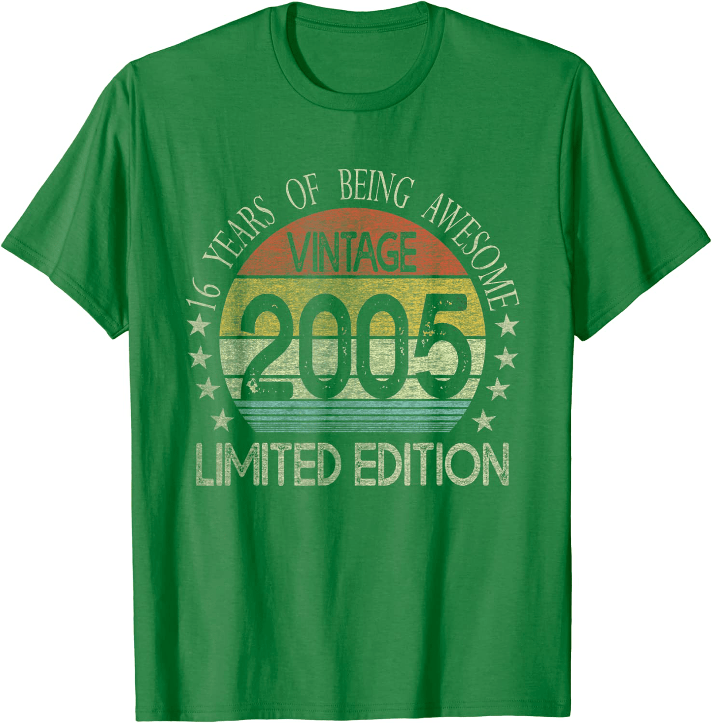 16 Year Old Gifts Vintage 2005 Limited Edition 16th Birthday T-Shirt Arts & Entertainment > Party & Celebration > Gift Giving BORN Kelly Green Men XL