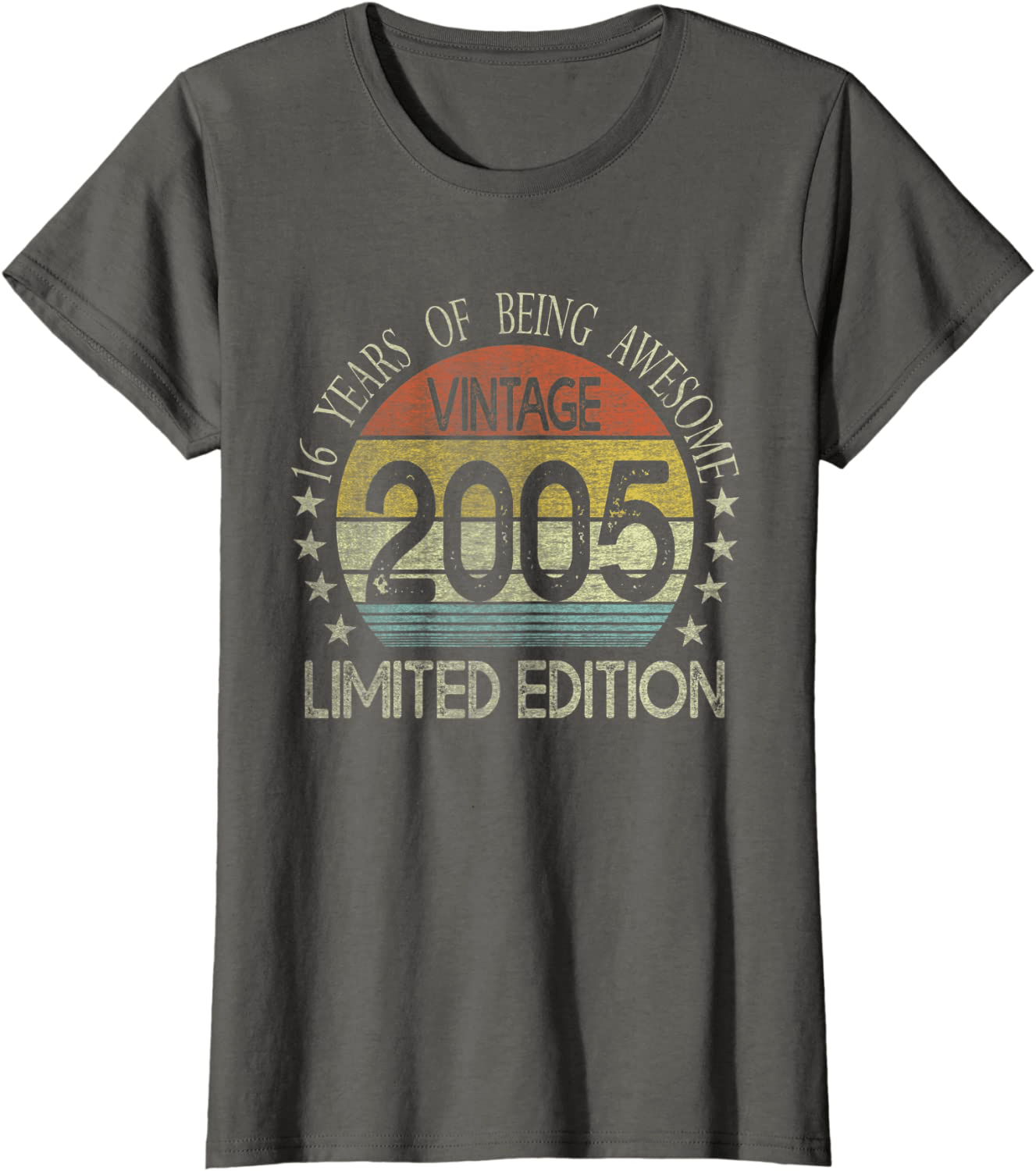 16 Year Old Gifts Vintage 2005 Limited Edition 16th Birthday T-Shirt Arts & Entertainment > Party & Celebration > Gift Giving BORN Asphalt Women 2XL