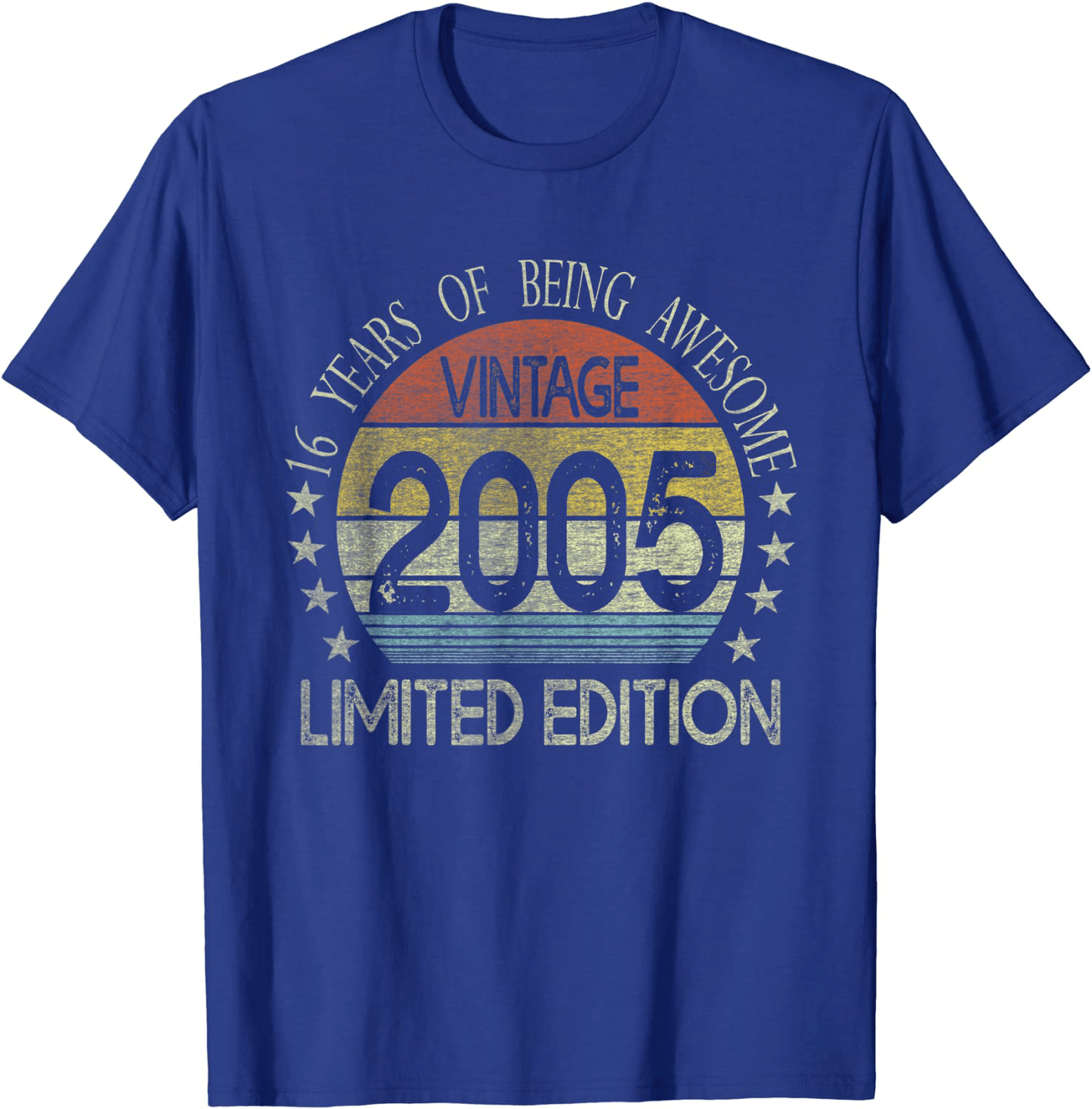 16 Year Old Gifts Vintage 2005 Limited Edition 16th Birthday T-Shirt Arts & Entertainment > Party & Celebration > Gift Giving BORN Royal Blue Men 3XL