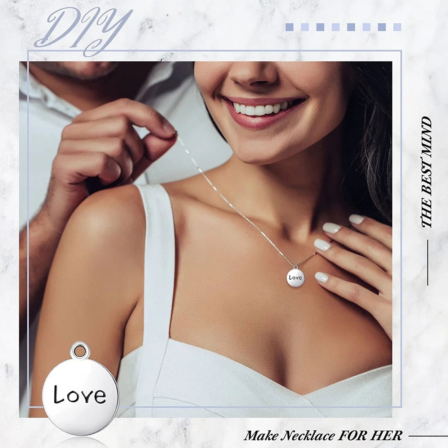 160 Pcs Inspirational DIY Charms Antique Silver Charm Pendants for Jewelry Making Cheer Message Keychain Charms for Girl Bracelet Necklace Flat Alloy Charm Gift Accessory, 8 Styles