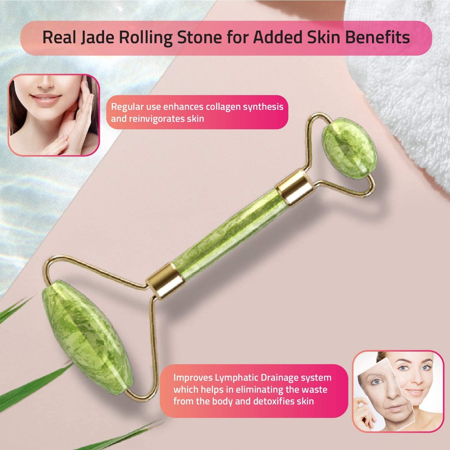Cytari Chi Jade Rolling Kit 100% Natural Jade Roller | anti Aging Massage and Lymph Drainage Tool for , Eye, Neck, Body |Wrinkles, and Fine Lines Health & Beauty > Personal Care > Cosmetics > Cosmetic Tools > Skin Care Tools Cytari