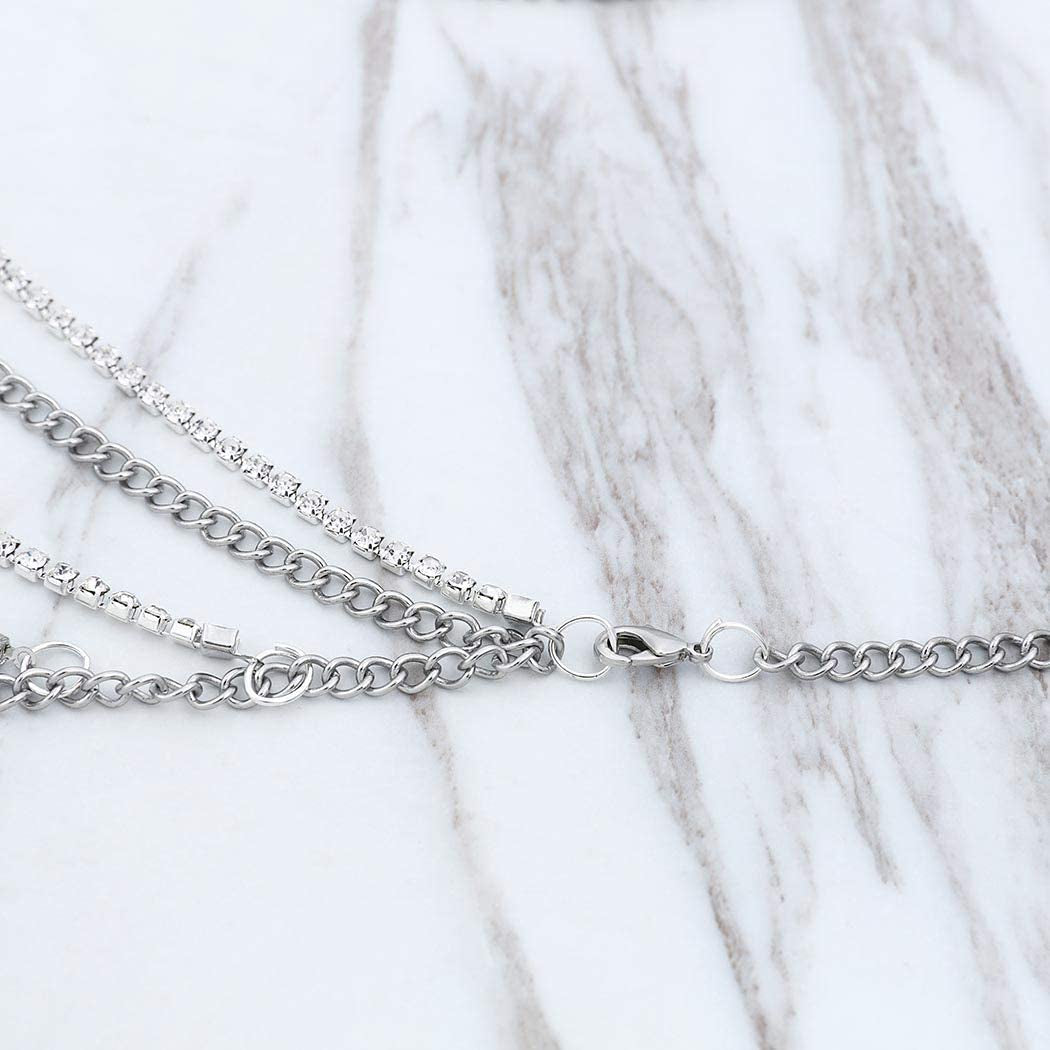 Nicute Party Rhinestone Skirt Tassel Waist Chain Crystal Body Belly Chains Club Body Jewelry for Women and Girls (Silver) Apparel & Accessories > Jewelry > Body Jewelry Nicute