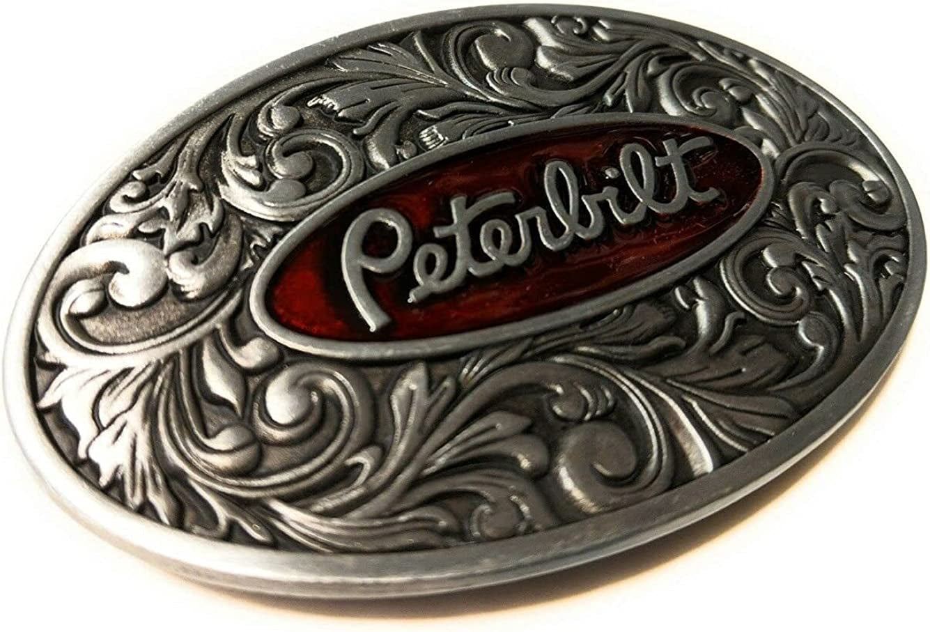 Totalshop Peterbilt Truck Belt Buckle, Red Silver Apparel & Accessories > Clothing Accessories > Belt Buckles TotalShop