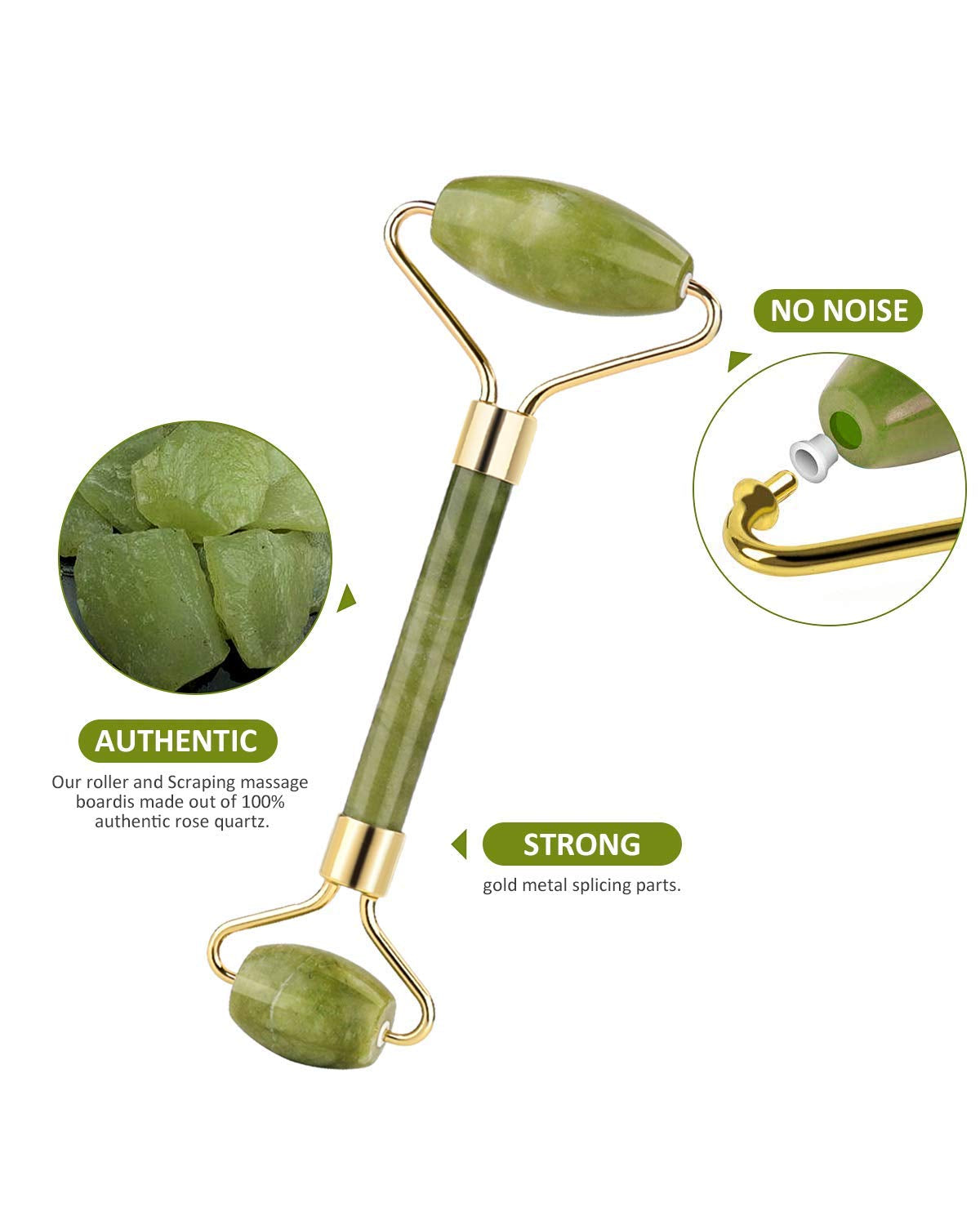 Jade Roller for Face, Jade Roller and Gua Sha Set, EUASOO 100% Real Natural Beauty Jade Facial Roller Massage Tool for Face Eyes Neck Body – anti Aging Beauty Treatment Health & Beauty > Personal Care > Cosmetics > Cosmetic Tools > Skin Care Tools EUASOO