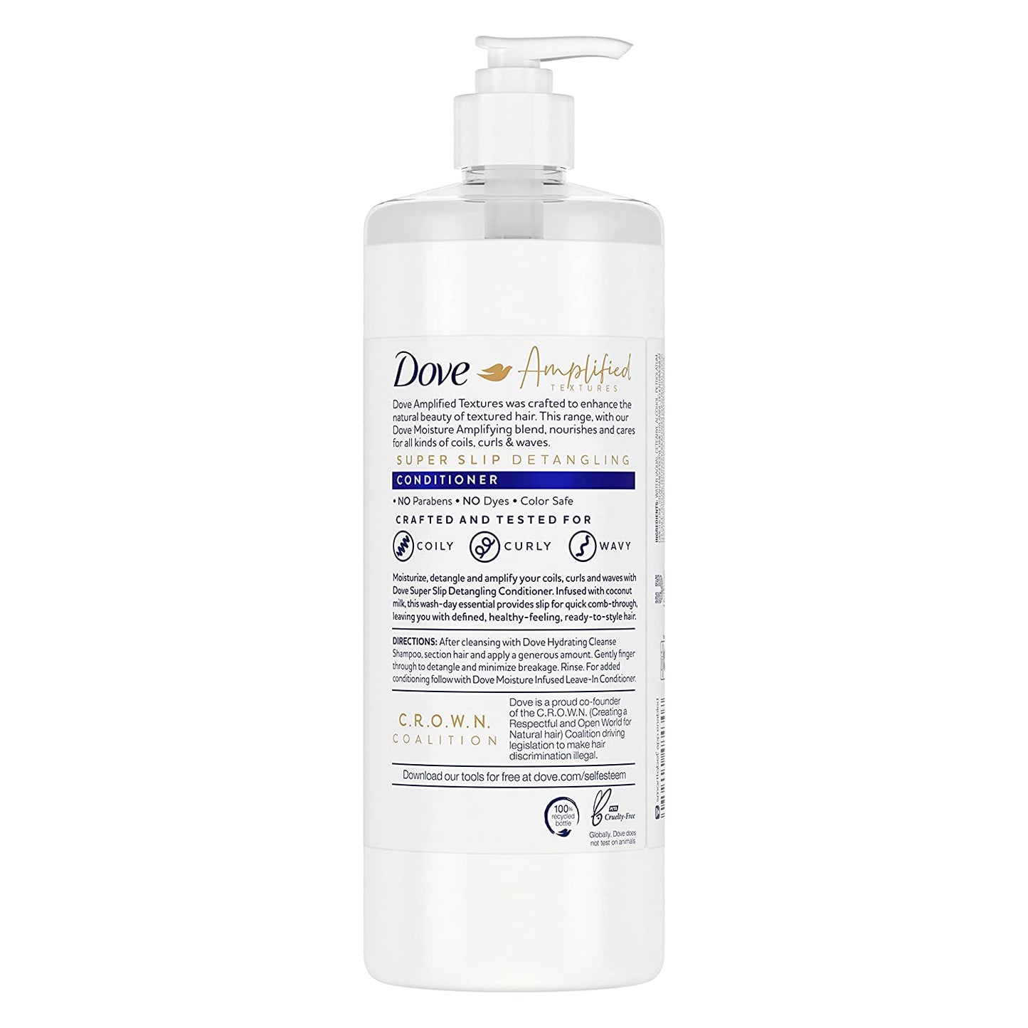 Dove Amplified Textures Deep Moisture Detangling Conditioner for Coils, Curls, and Waves Coconut Milk Hair Moisture Amplifying Hair Care Blend 32.3 Oz Health & Beauty > Personal Care > Hair Care Dove