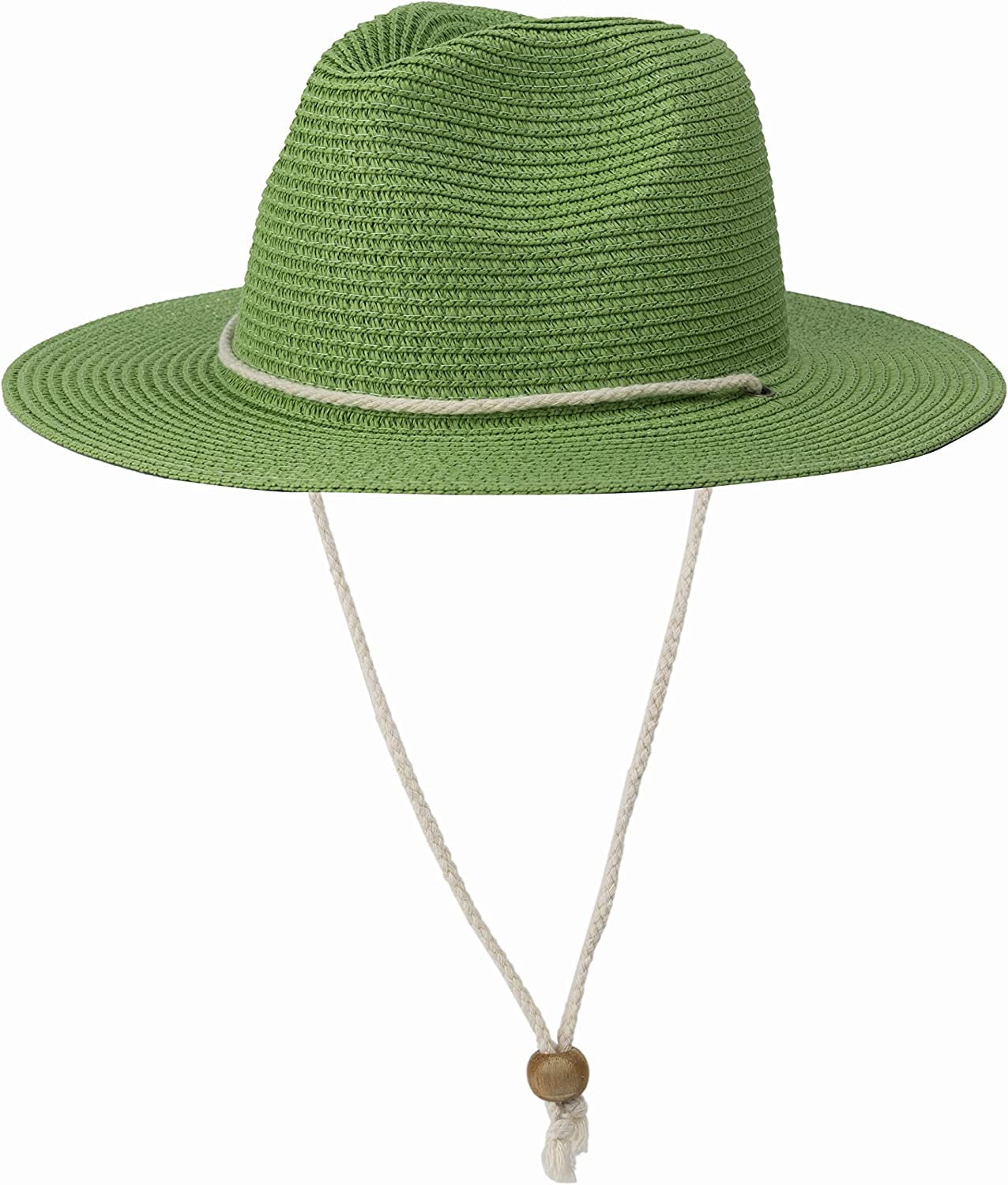 Koreshion Women Straw Panama Hat Summer Wide Brim Fedora Cap Beach Sun Hats UPF50+ Apparel & Accessories > Clothing Accessories > Hats Koreshion Green