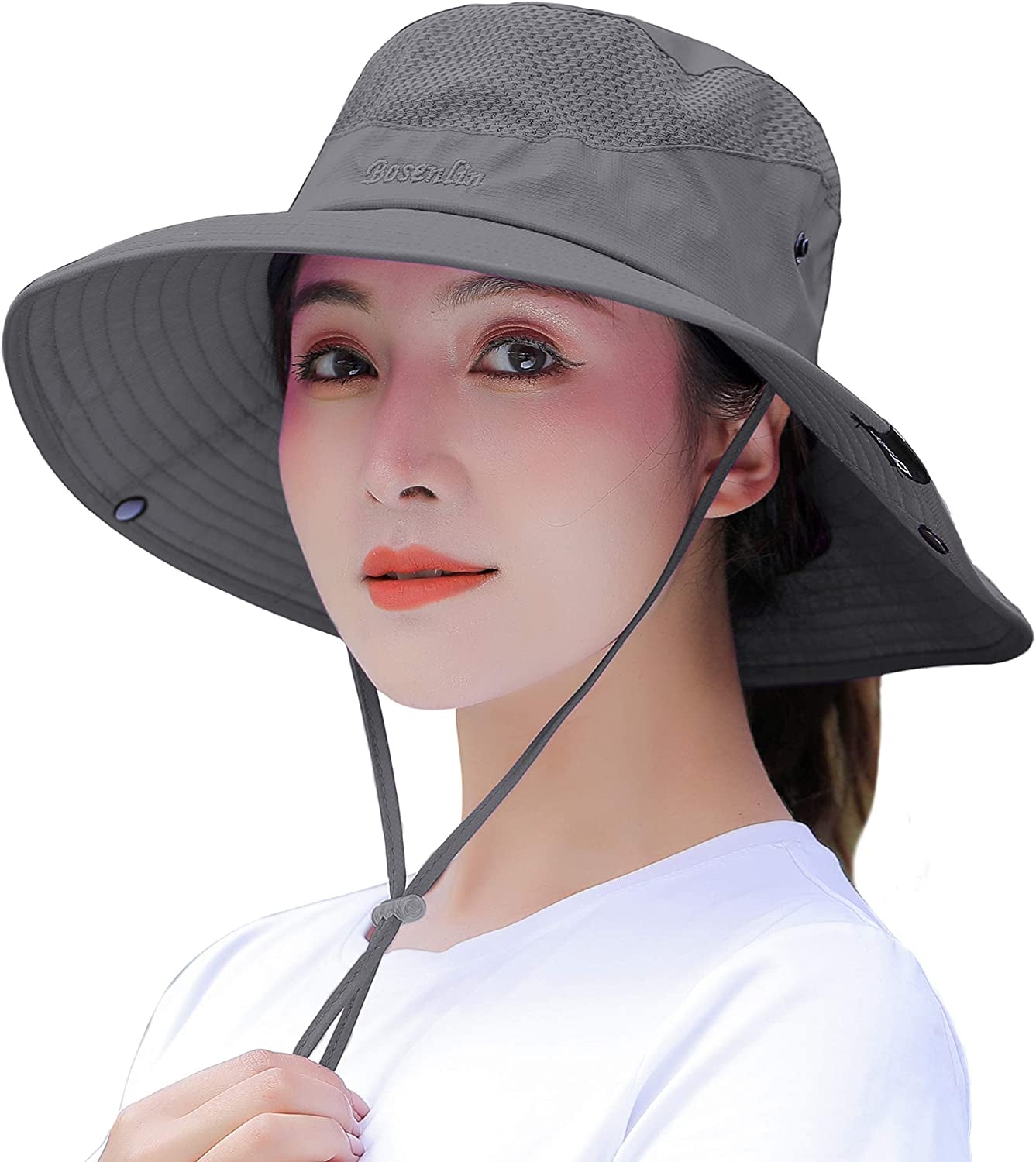 Muryobao 2 Pack Womens Sun Hat Wide Brim UV Protection Beach Hats with Ponytail Hole Apparel & Accessories > Clothing Accessories > Hats Muryobao