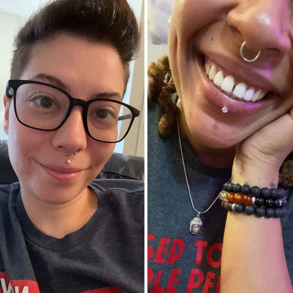 16G/18G/20G Threadless Lip Rings Tragus Earrings Surgical Steel Helix Conch Cartilage Earrings Monroe Piercing Jewelry for Women Men Labret Studs Apparel & Accessories > Jewelry > Body Jewelry PunkTracker