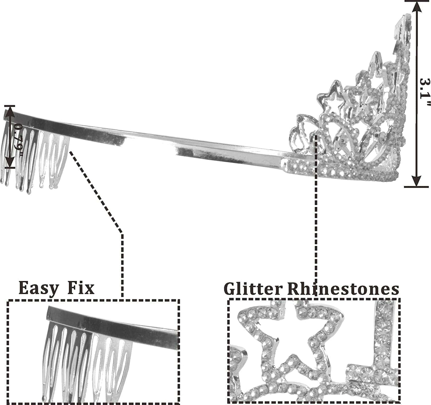 16Th Birthday Sash and Tiara for Girls - Fabulous Set: Glitter Sash + Stars Rhinestone Silver Premium Metal Tiara, 16Th Birthday Gifts for Sweet 16 Birthday Party Apparel & Accessories > Clothing Accessories > Sashes MEANT2TOBE