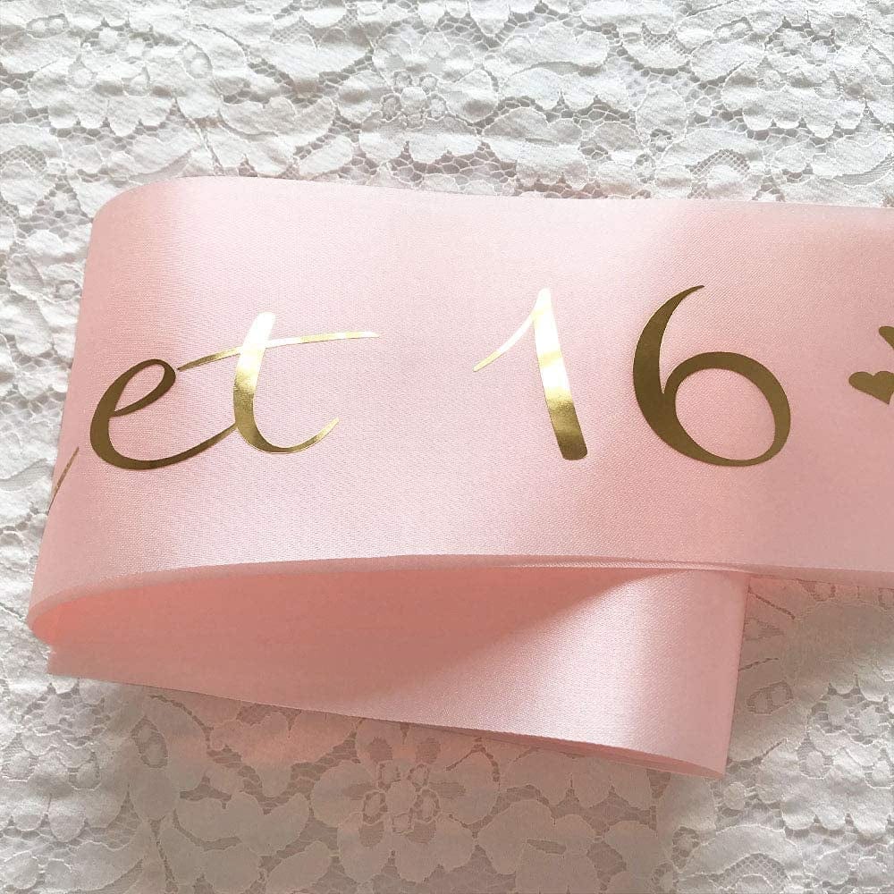 16Th Birthday Sash and Tiara Kit, Sweet Sixteen Birthday Gifts for Girls Party Supplies Favors Decorations (Pink) Apparel & Accessories > Clothing Accessories > Sashes Ergonflow