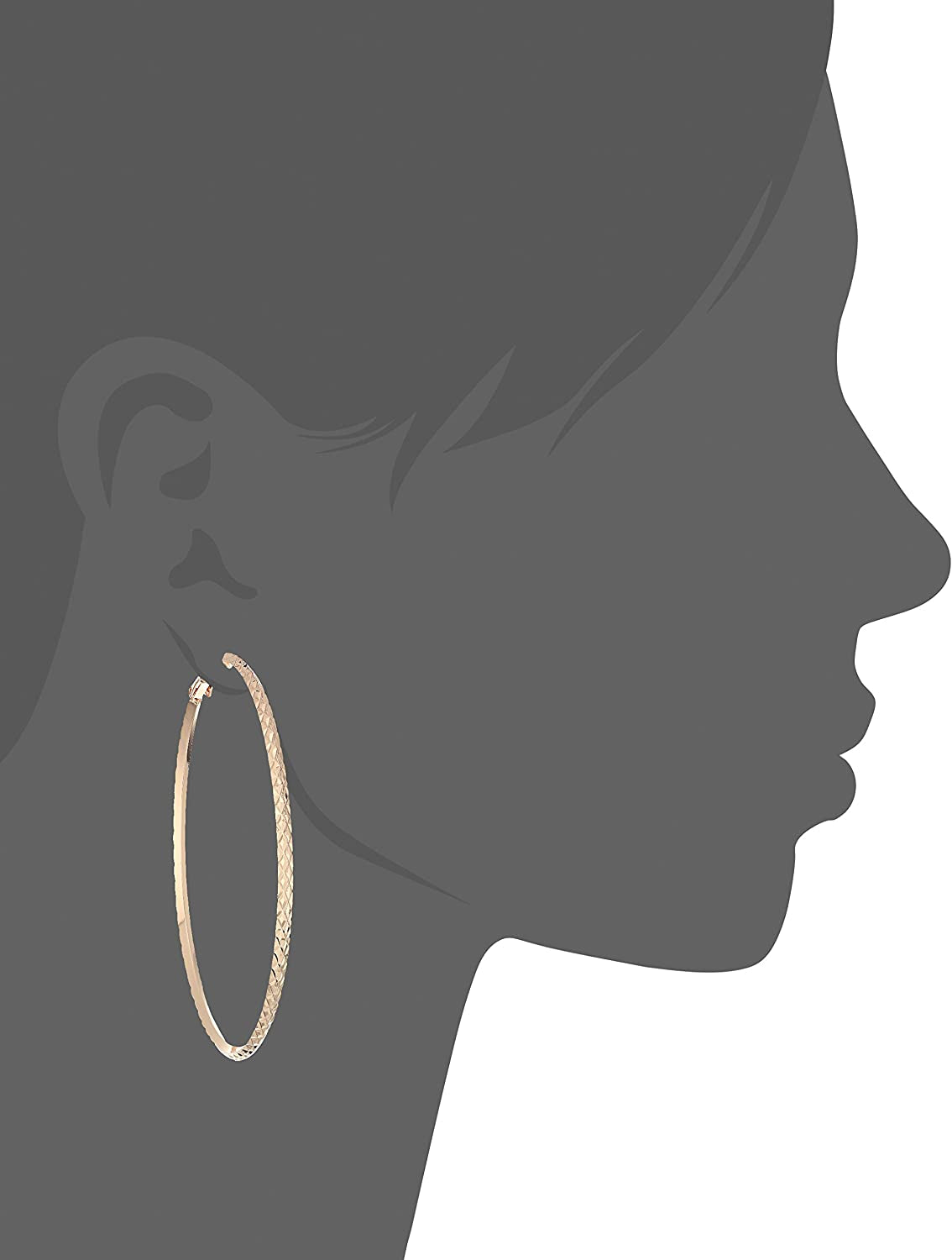GUESS "Basic" Gold Large Diamond Cut Hoop Earrings Apparel & Accessories > Jewelry > Earrings GUESS
