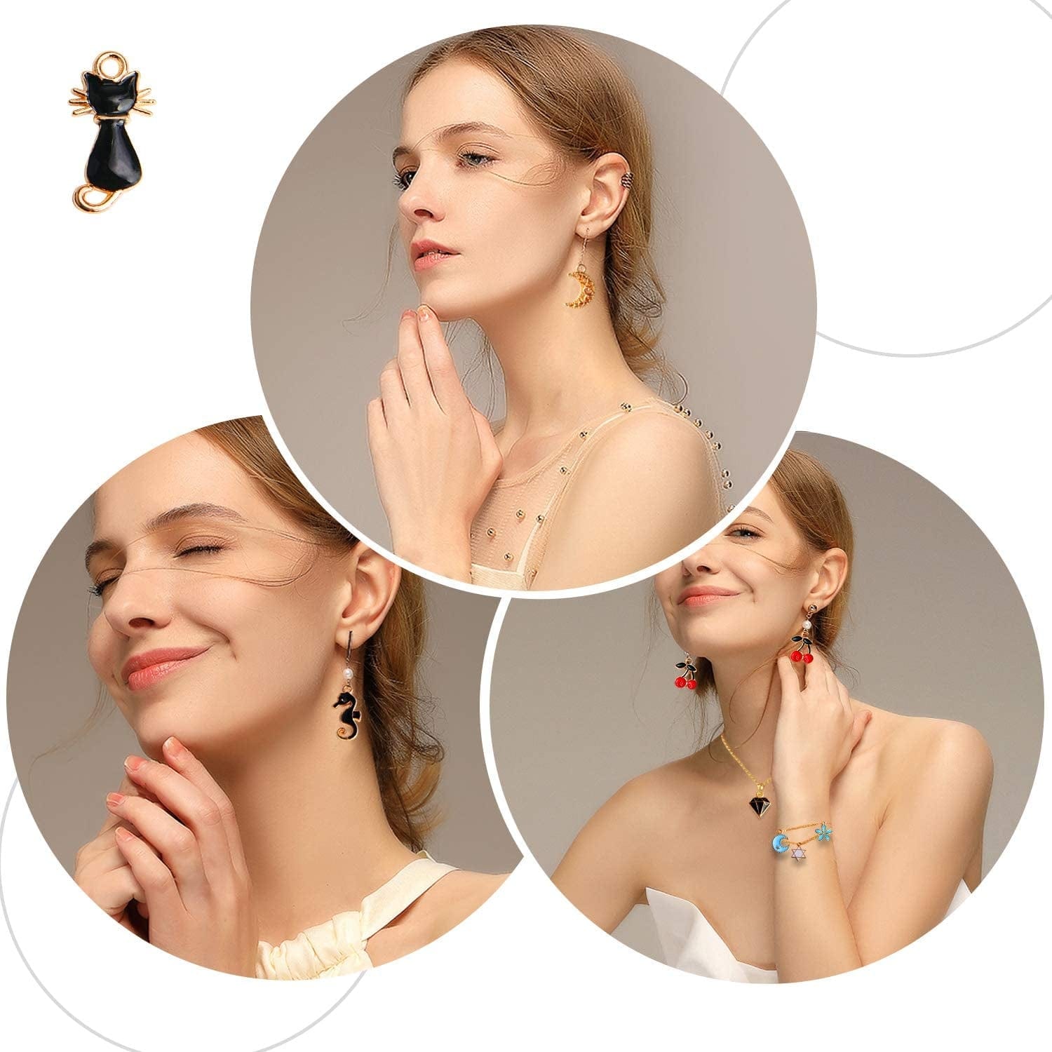 170Pcs Jewelry Making Charms Assorted Gold Plated Enamel Necklace Bracelet Charms Pendants for DIY Jewelry Making