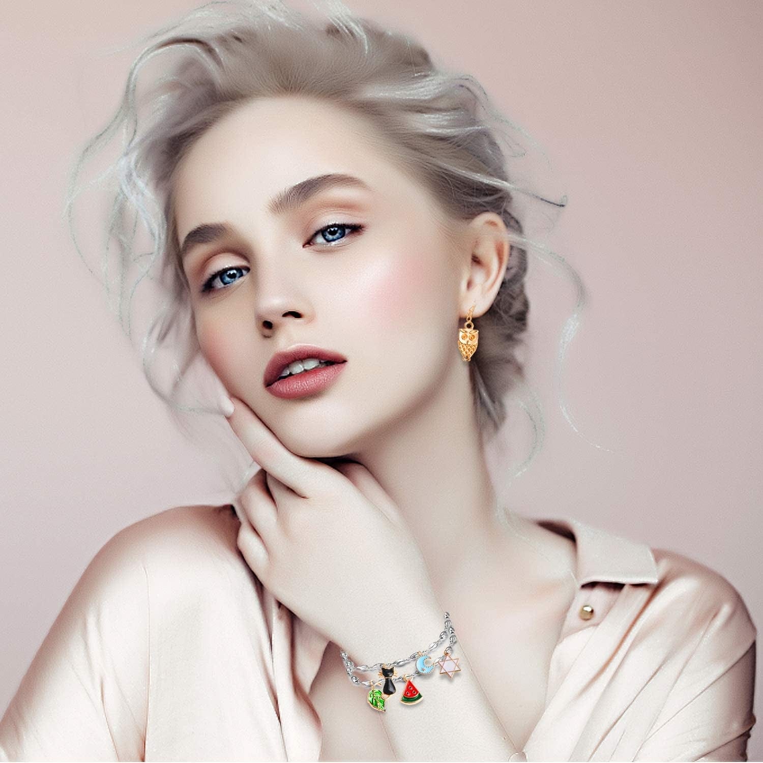 170Pcs Jewelry Making Charms Assorted Gold Plated Enamel Necklace Bracelet Charms Pendants for DIY Jewelry Making