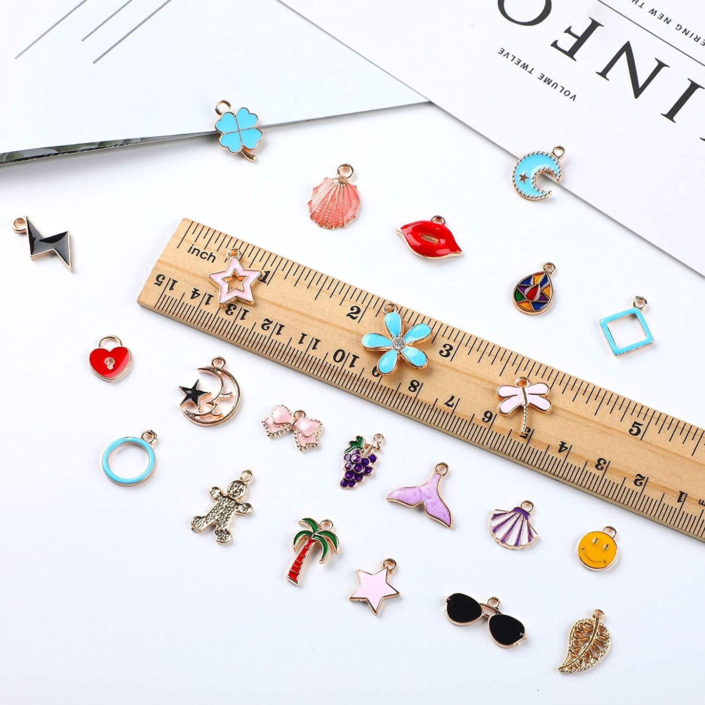 170Pcs Jewelry Making Charms Assorted Gold Plated Enamel Necklace Bracelet Charms Pendants for DIY Jewelry Making