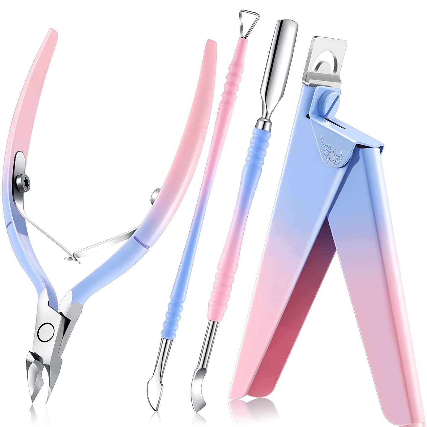 Nail Clippers for Acrylic Nails, Acrylic Nail Clipper, Nail Cutter, False Nail Tips Clipper Set, Stainless Steel Rainbow Color Nail Manicure Set for Salon Home Nail Art (Rainbow Color) Health & Beauty > Personal Care > Cosmetics > Cosmetic Tools > Nail Tools Mudder Light Gradient Pink Blue