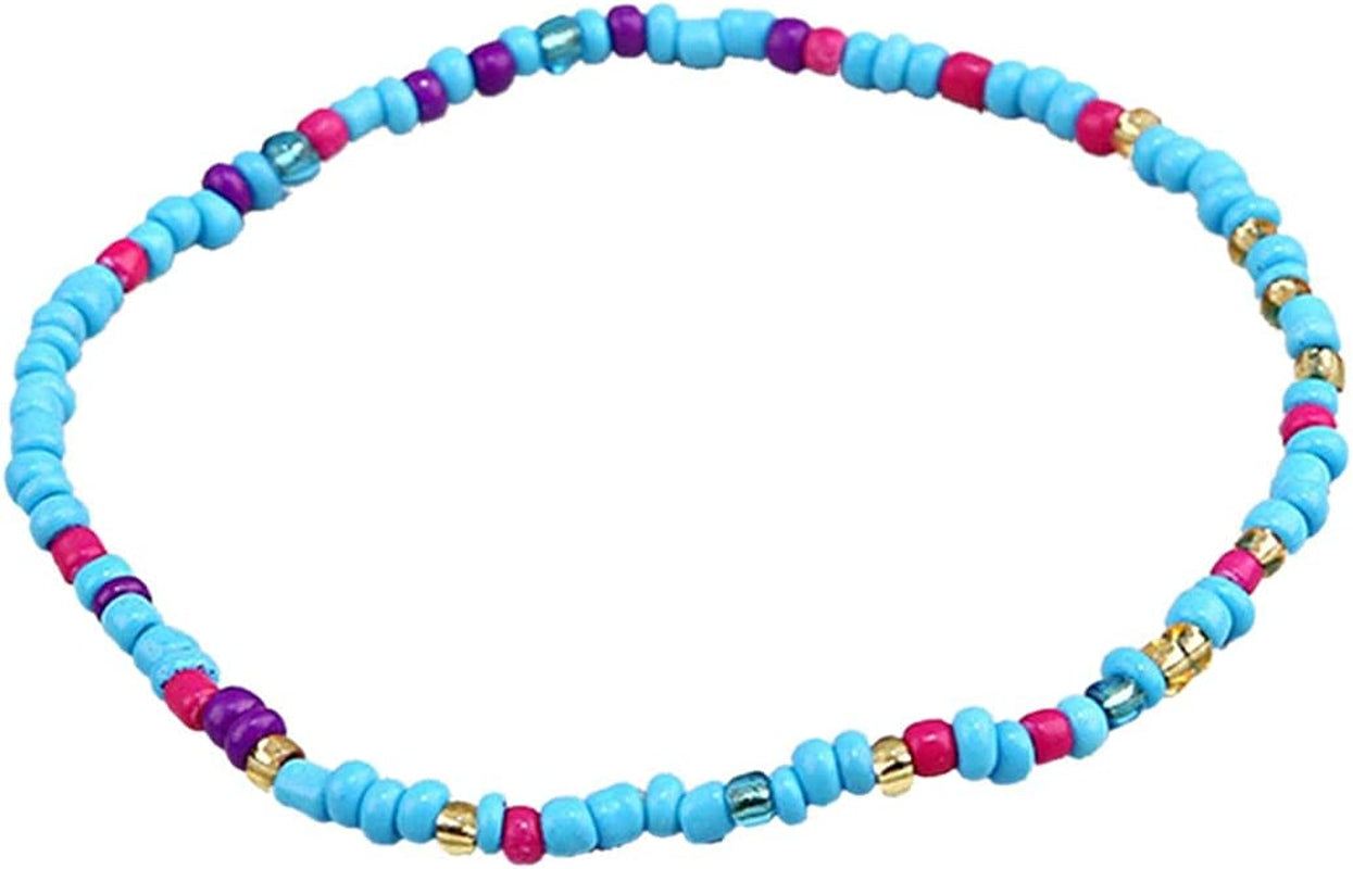 Jewelry Accessories for Teen Girls Elastic Bracelet Jewelry Handmade Bracelet Feet Colorful Anklet 24Pc Beads and Body Chain Bracelets for Kids (Multicolor, One Size) Apparel & Accessories > Jewelry > Anklets Generic