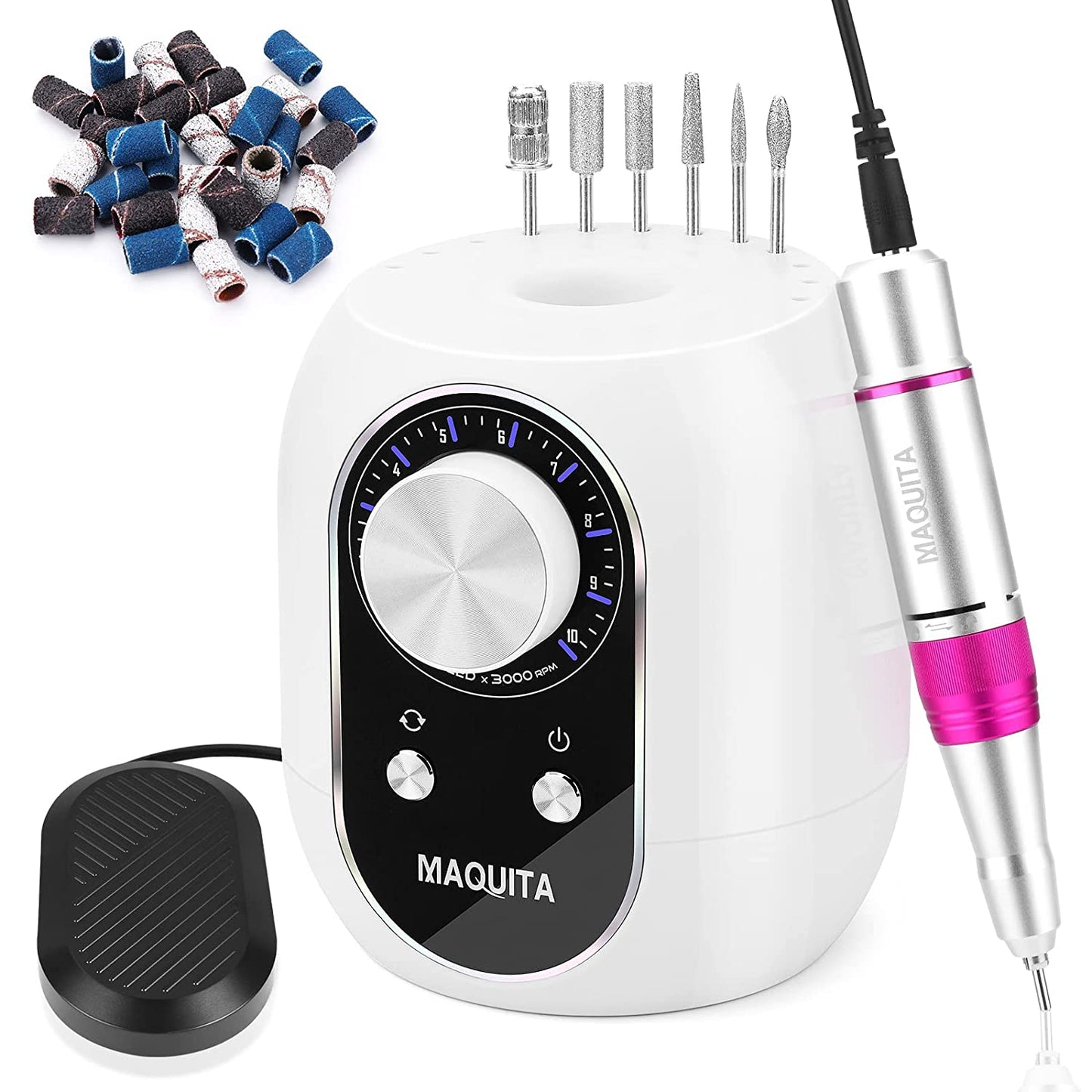 MAQUITA 8Pcs Nail Drill Bits Set Made of Tungsten Carbide Professional Remove Gel Acrylic Cuticle 3/32 Nail File Bit Tools for Manicure Pedicure Home Salon Use Great Gift for Women Girls Health & Beauty > Personal Care > Cosmetics > Cosmetic Tools > Nail Tools MAQUITA White