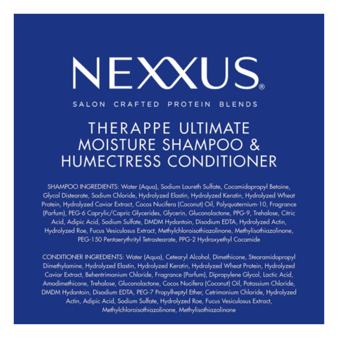 Nexxus Shampoo and Conditioner for Dry Hair Therappe Humectress Silicone-Free, Moisturizing Caviar Complex and Elastin Protein 33.8 Oz 2 Count Health & Beauty > Personal Care > Hair Care Nexxus