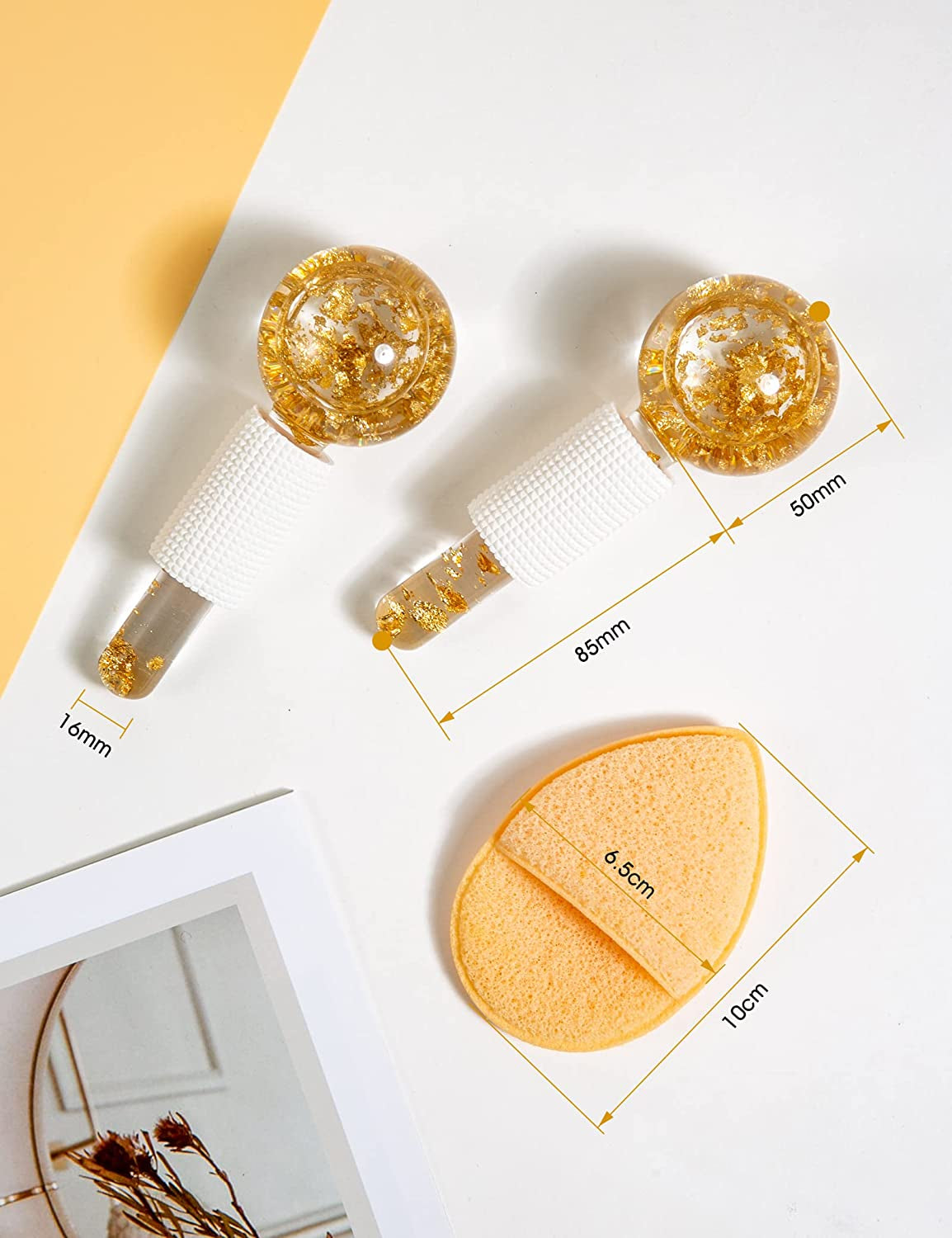 Ice Globes for Facials Cooling Facial Globes 24K Gold Face Massager Roller Daily Beauty Routines Reduce Eye Puffiness and Dark Circles BSROLUNA 2 Pcs Skin Massage Tool (Golden) Health & Beauty > Personal Care > Cosmetics > Cosmetic Tools > Skin Care Tools BSROLUNA