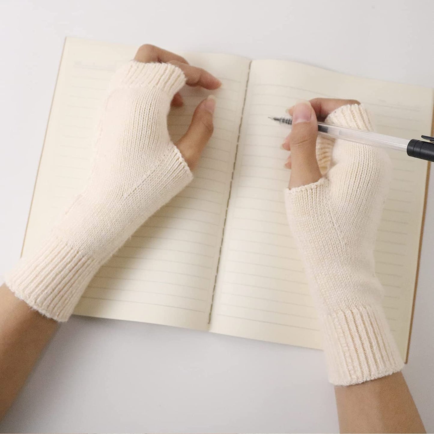 Facecozy Wool Blend Fingerless Gloves for Women Arm Warmers Unisex Half Finger Typing Gloves Mittens Apparel & Accessories > Clothing Accessories > Gloves & Mittens Facecozy