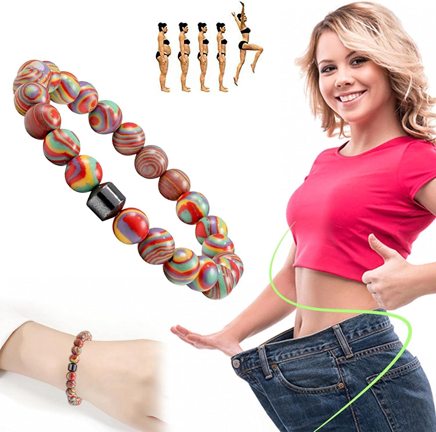 Black Slimming Bracelet Anklet Adjustable Drainage Bracelet Anklet Healing Crystal Stones Bracelet Chakra Energy Protection Gift Apparel & Accessories > Jewelry > Anklets Generic