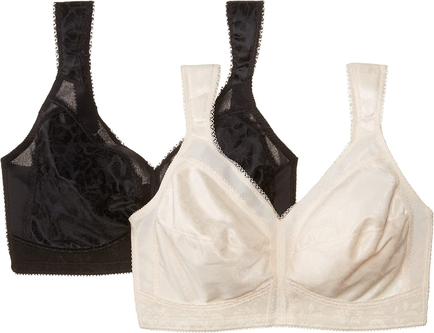 18-Hour Original Comfort-Strap Bra #4693, 2-Pack Natural Beige/Black / 46DD