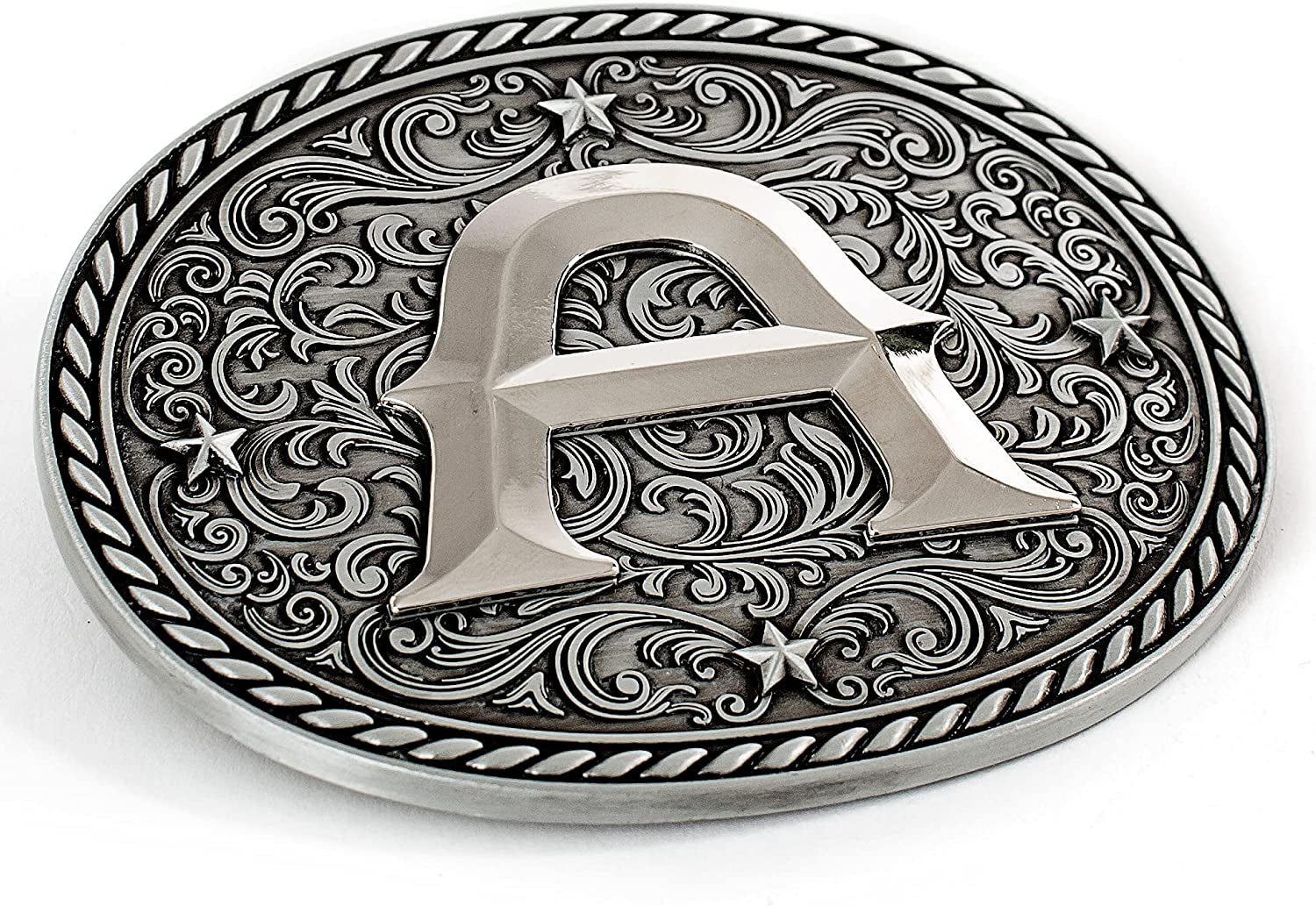 Western Cowboy/Cowgirl Initial Belt Buckle - Large, Letter Buckles for Men and Women Apparel & Accessories > Clothing Accessories > Belt Buckles Itera