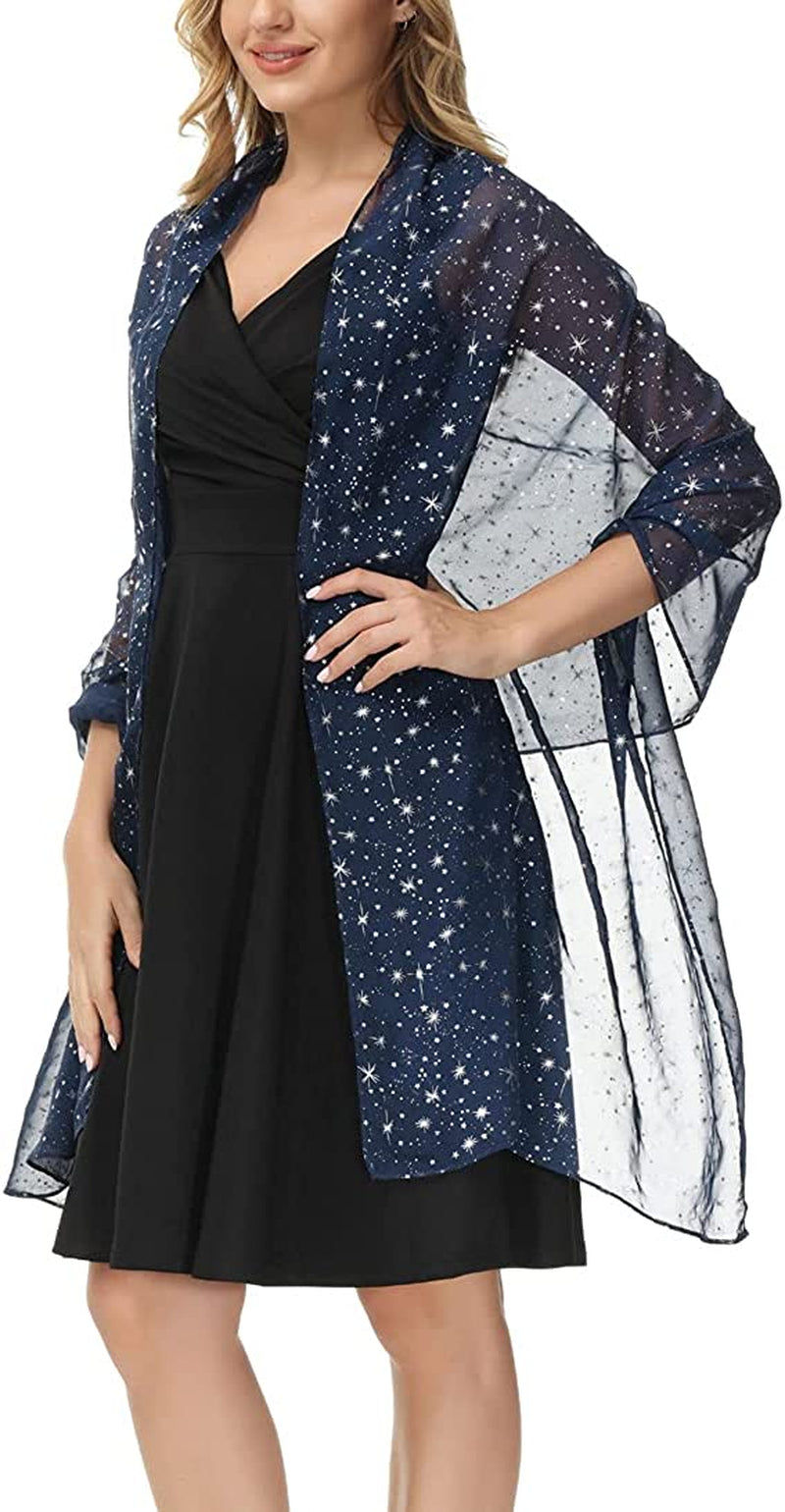 Kate Kasin Soft Chiffon Pashmina Scarf Shawls and Wraps for Formal Evening Party Dress, Bride Bridesmaid Shawl for Wedding Apparel & Accessories > Clothing Accessories > Scarves & Shawls Kate Kasin Navy Blue&silk-like 78*26inch