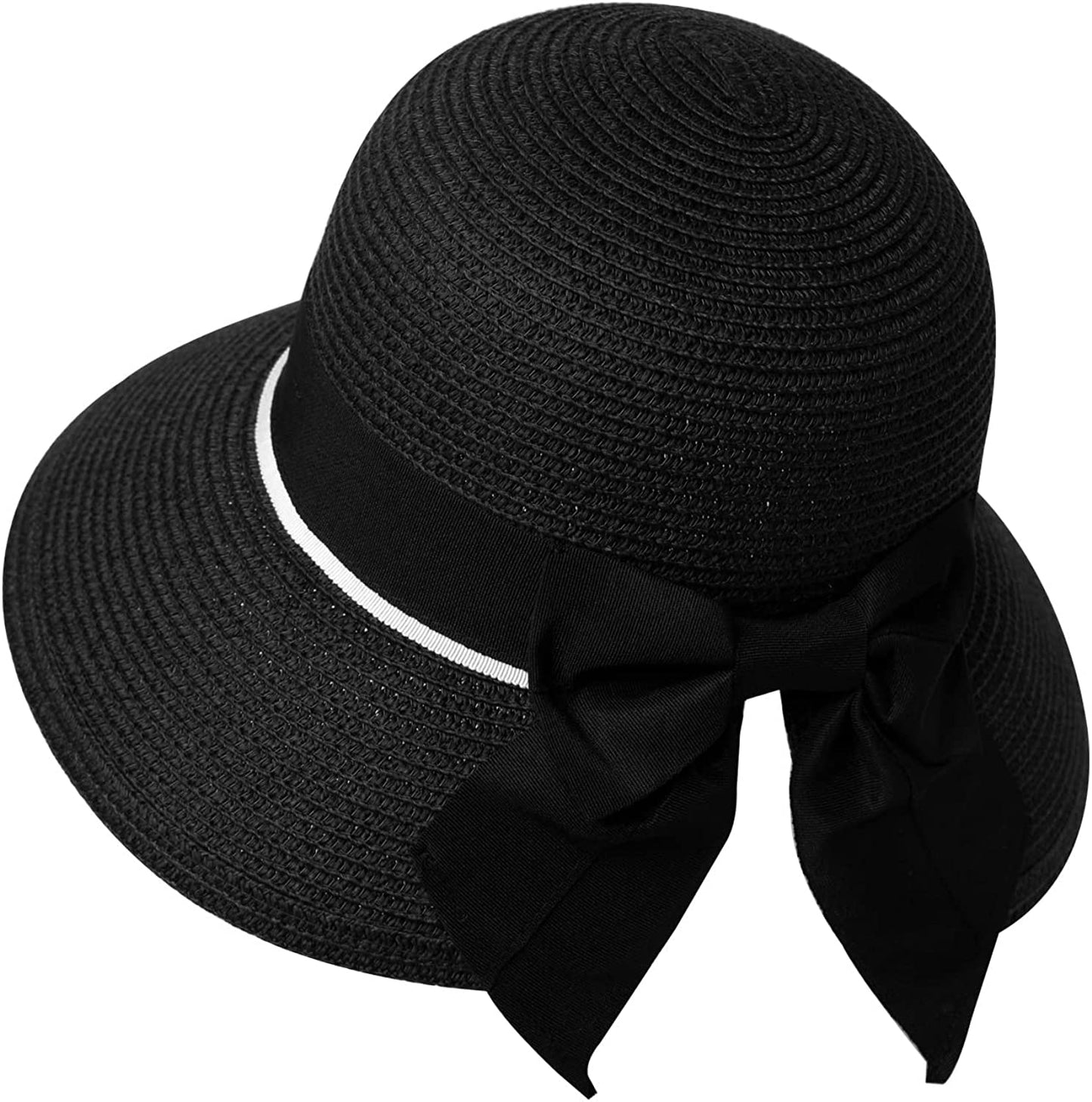 Comhats Womens Floppy Summer Sun Beach Straw Hat UPF50 Foldable Wide Brim 55-60Cm Apparel & Accessories > Clothing Accessories > Hats Comhats 89015_black Large