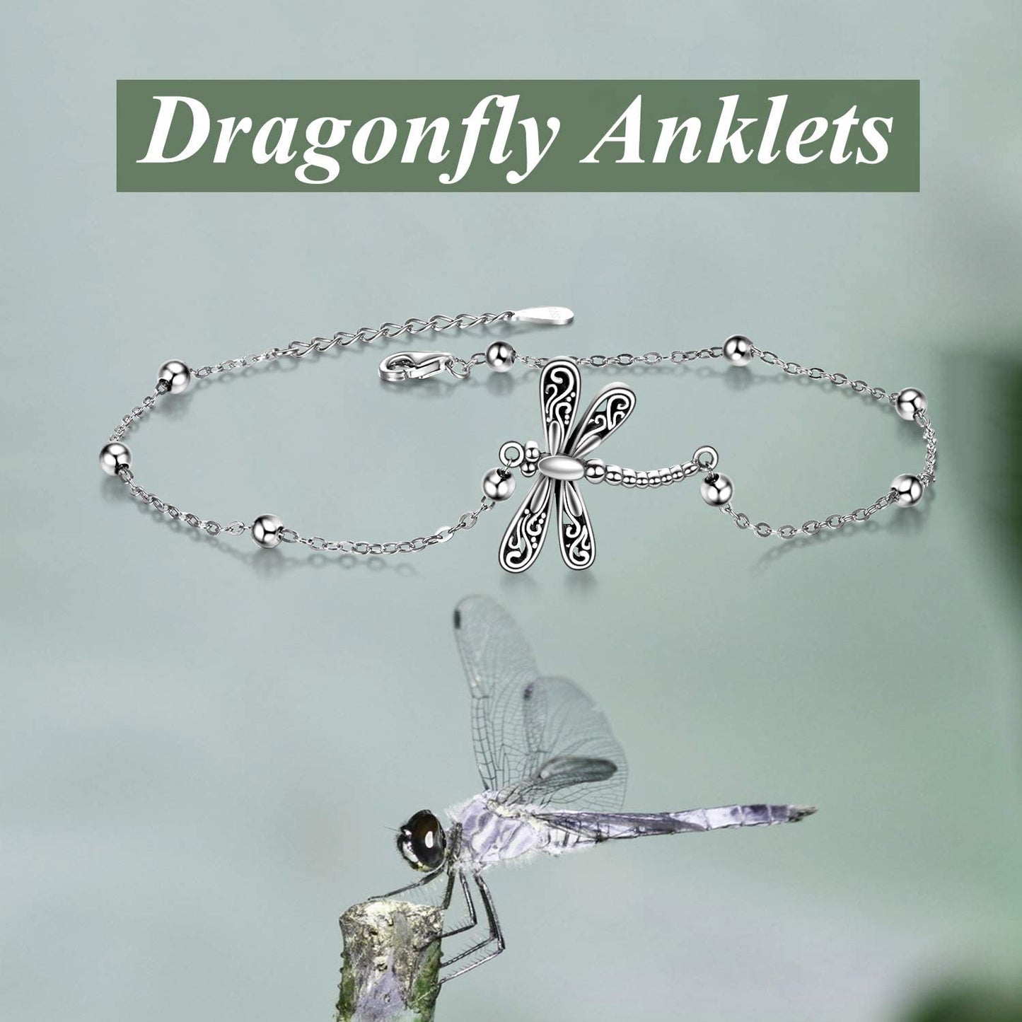 ONEFINITY Beads Anklet Sterling Silver Dragonfly/Sunflower/Sloth/Otter/Butterfly Ankle Bracelets Jewelry for Women Girls Gifts Apparel & Accessories > Jewelry > Anklets ONEFINITY
