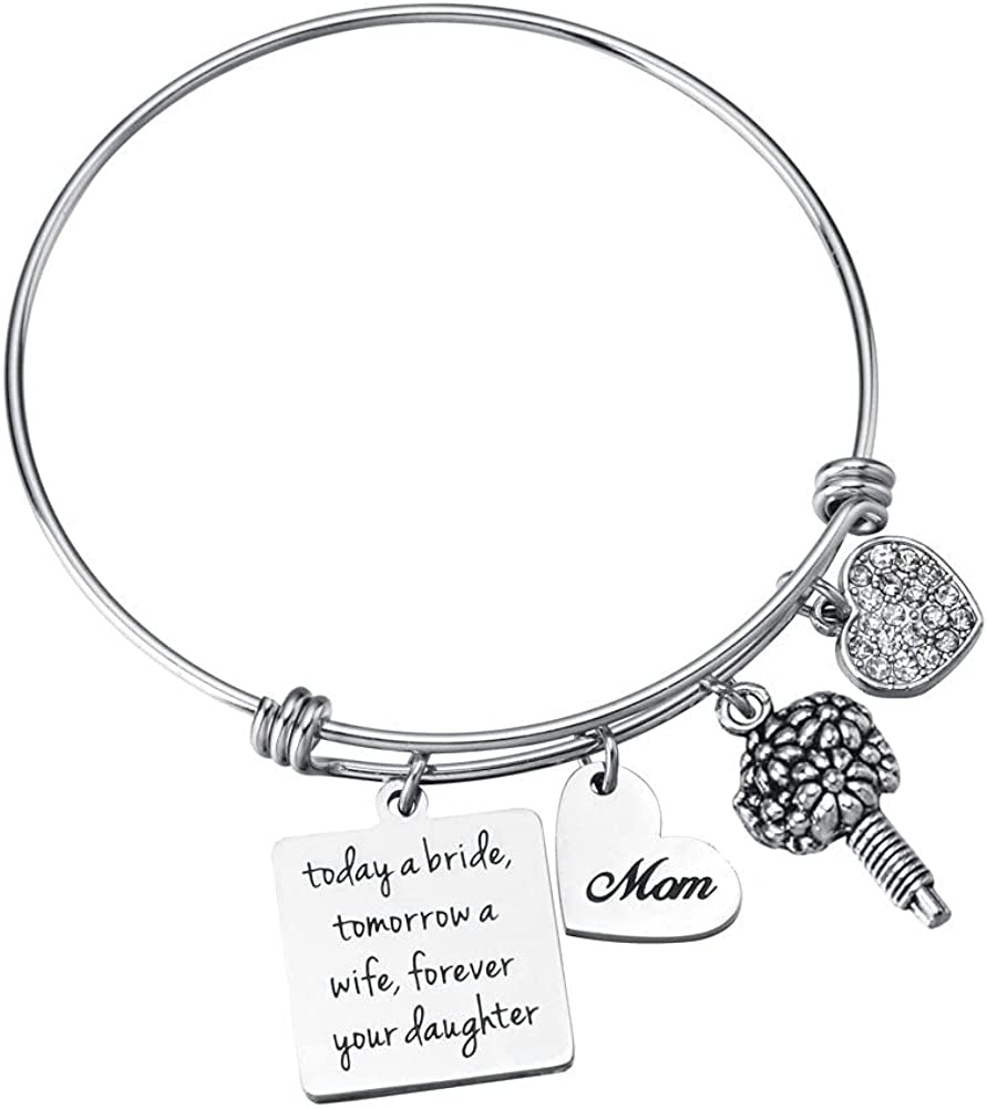 Miss Pink Wedding Gift for Bridesmaid Maid of Honor Flower Girl Bride to Be Sister Mother of the Bride Thank You Gift from Bride and Groom Thank You for Standing by My Side Bracelets Gifts Apparel & Accessories > Jewelry > Bracelets Miss Pink Mother of The Bride